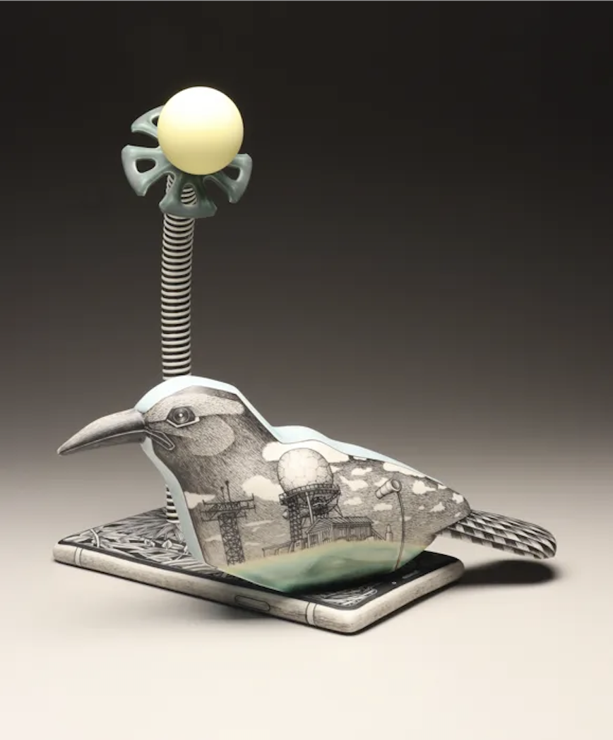 Jason Walker, Nesting with the Socials, 2021, porcelain, 15 x 12 x 10 in