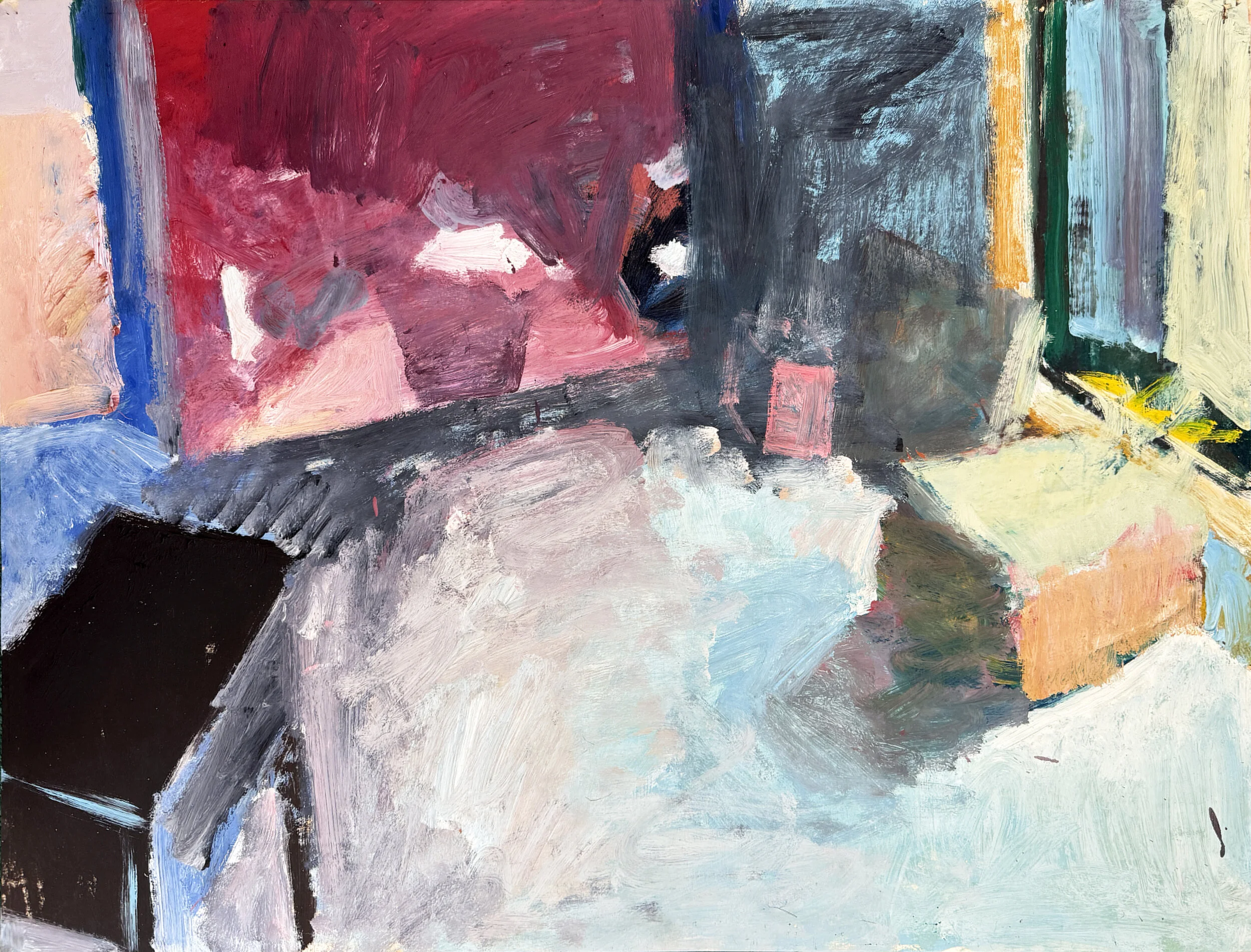 Bruce McGaw, Room, 1958, oil and gouache on paper, 20 x 26 inches