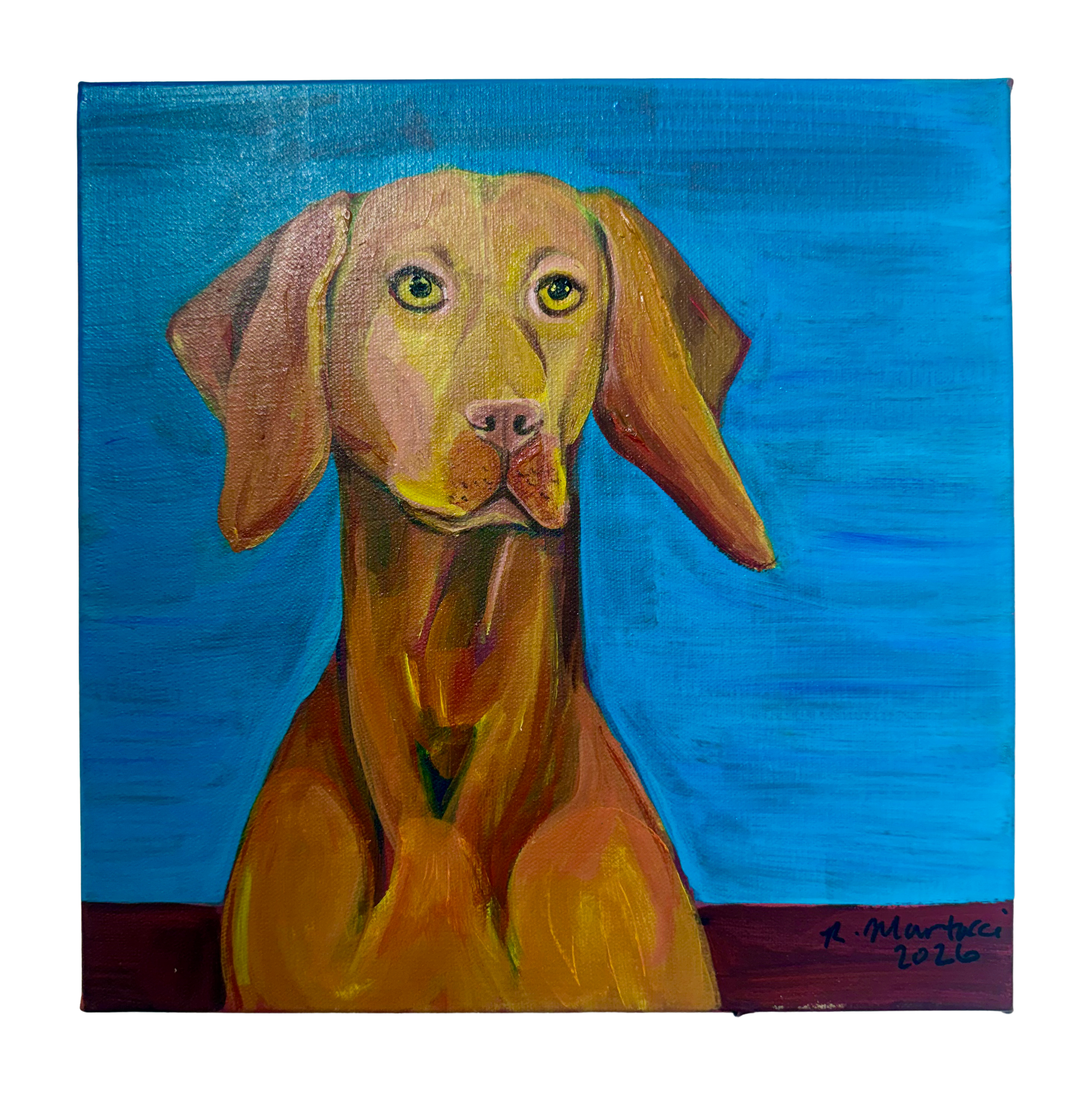 René Martucci, Good Dog, 2026, acrylic on canvas, 12 x 12 in