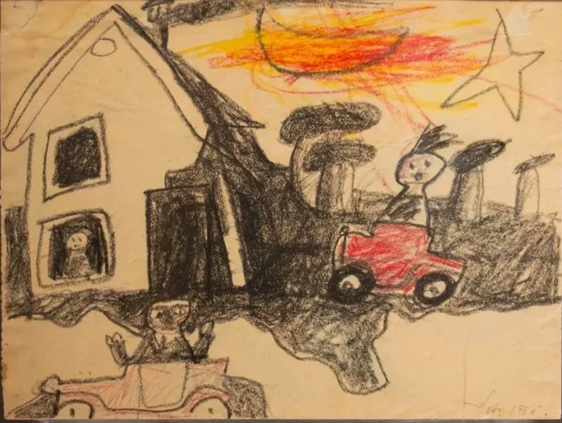 Hassel Smith, Ride Home, 1950, Crayon on paper8.5 x 11 in
