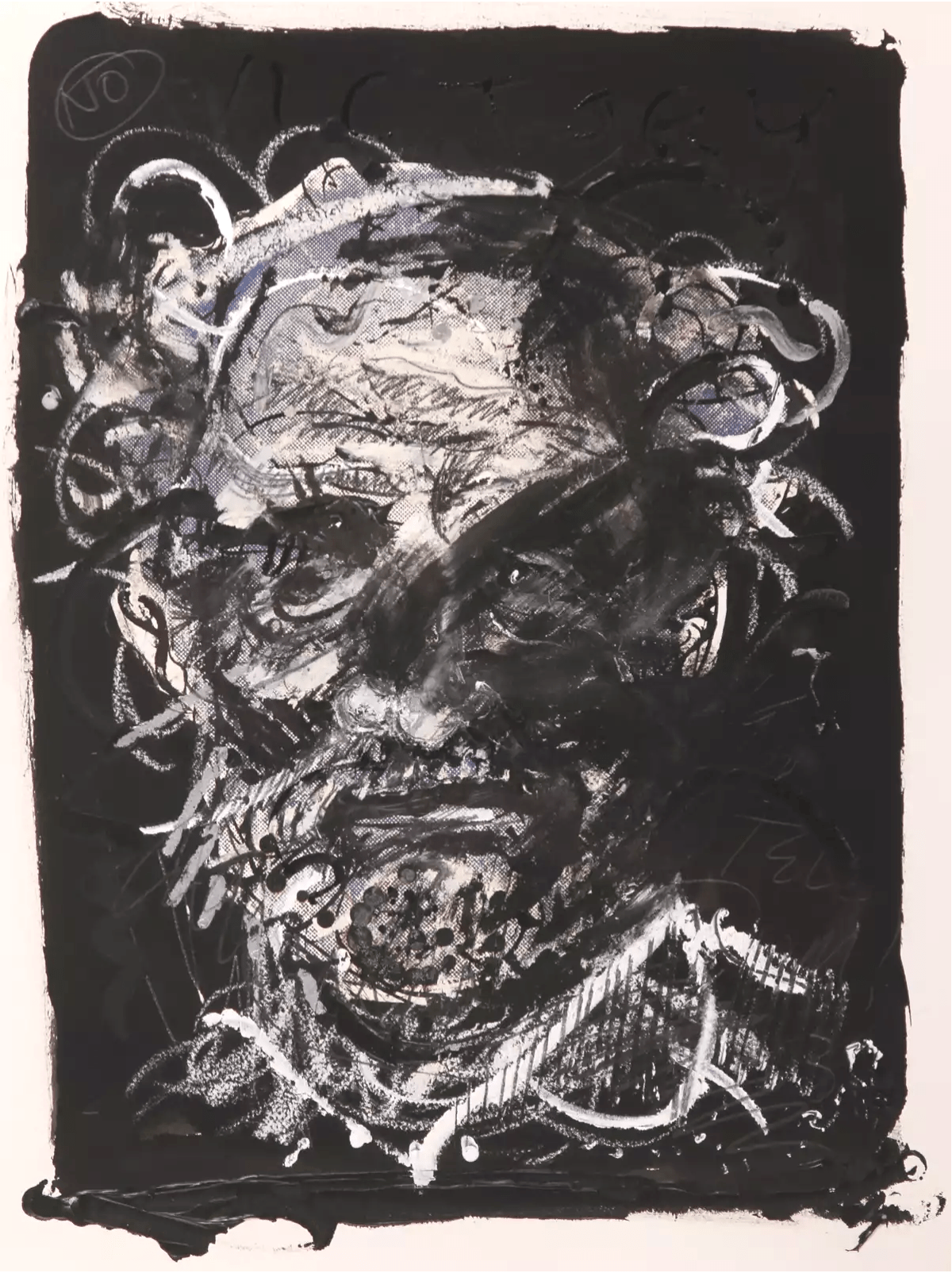 Robert Arneson, Self Portrait, 1981, Drawing and paint on silkscreen, 30" x 22" x1"