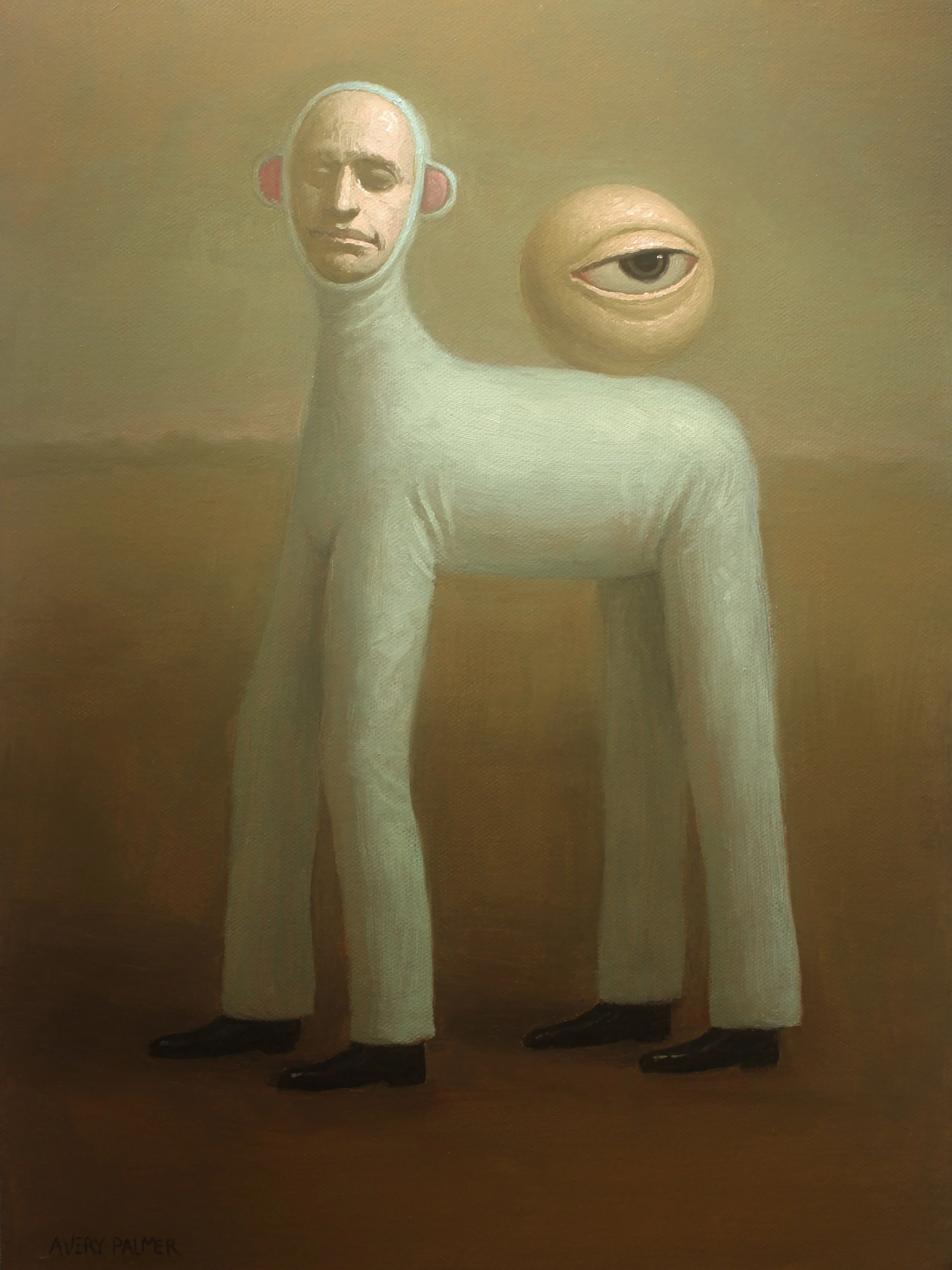 Avery Palmer, Benign Beast, 2025, oil on canvas, 16 x 12 in