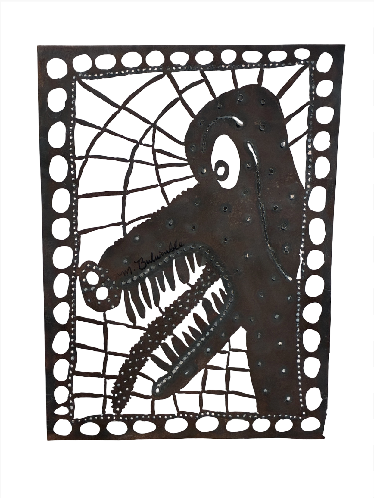 Mark Bulwinkle, Dog Screen, 2026, Metal, 20 x 14.5 in