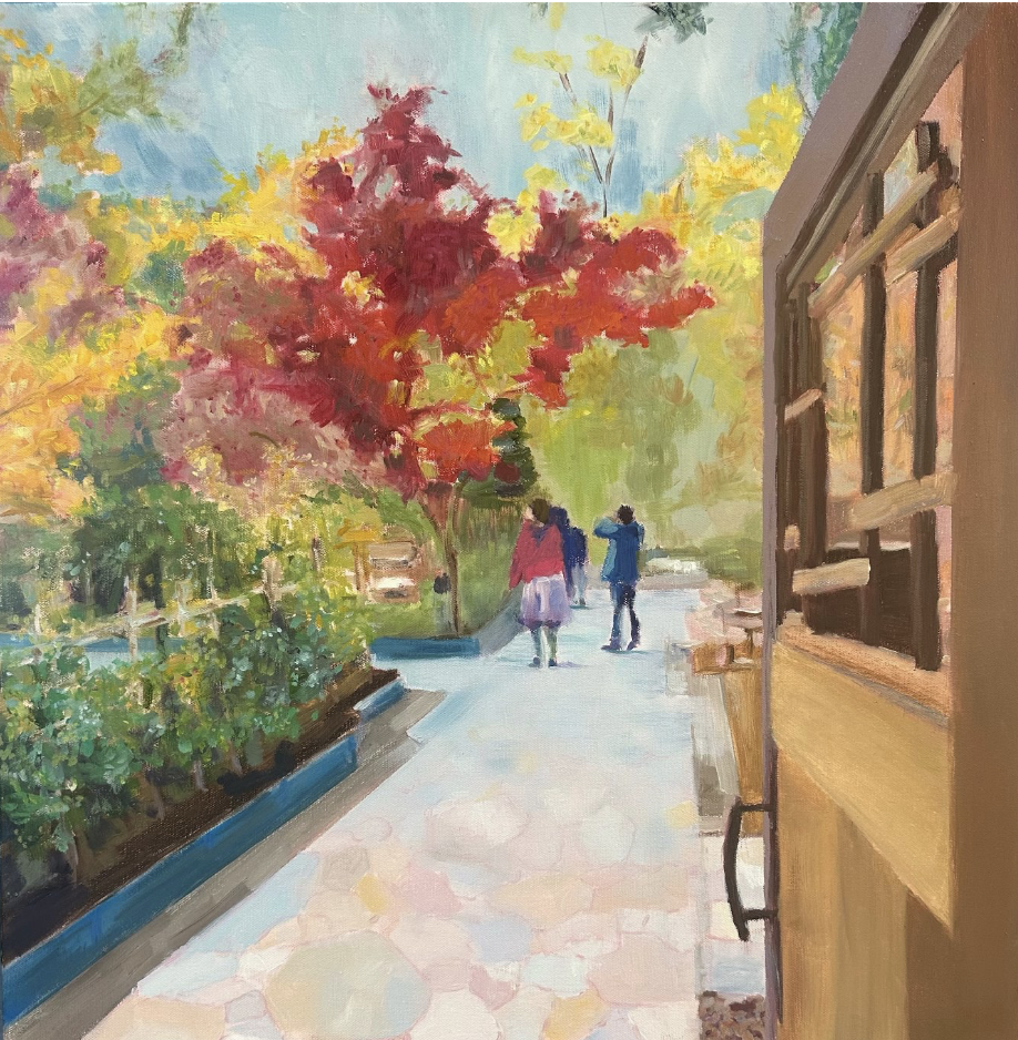 Magdalena Rozs-Johansson, Japanese Garden, 2026, Oil on canvas, 24 x 24 in
