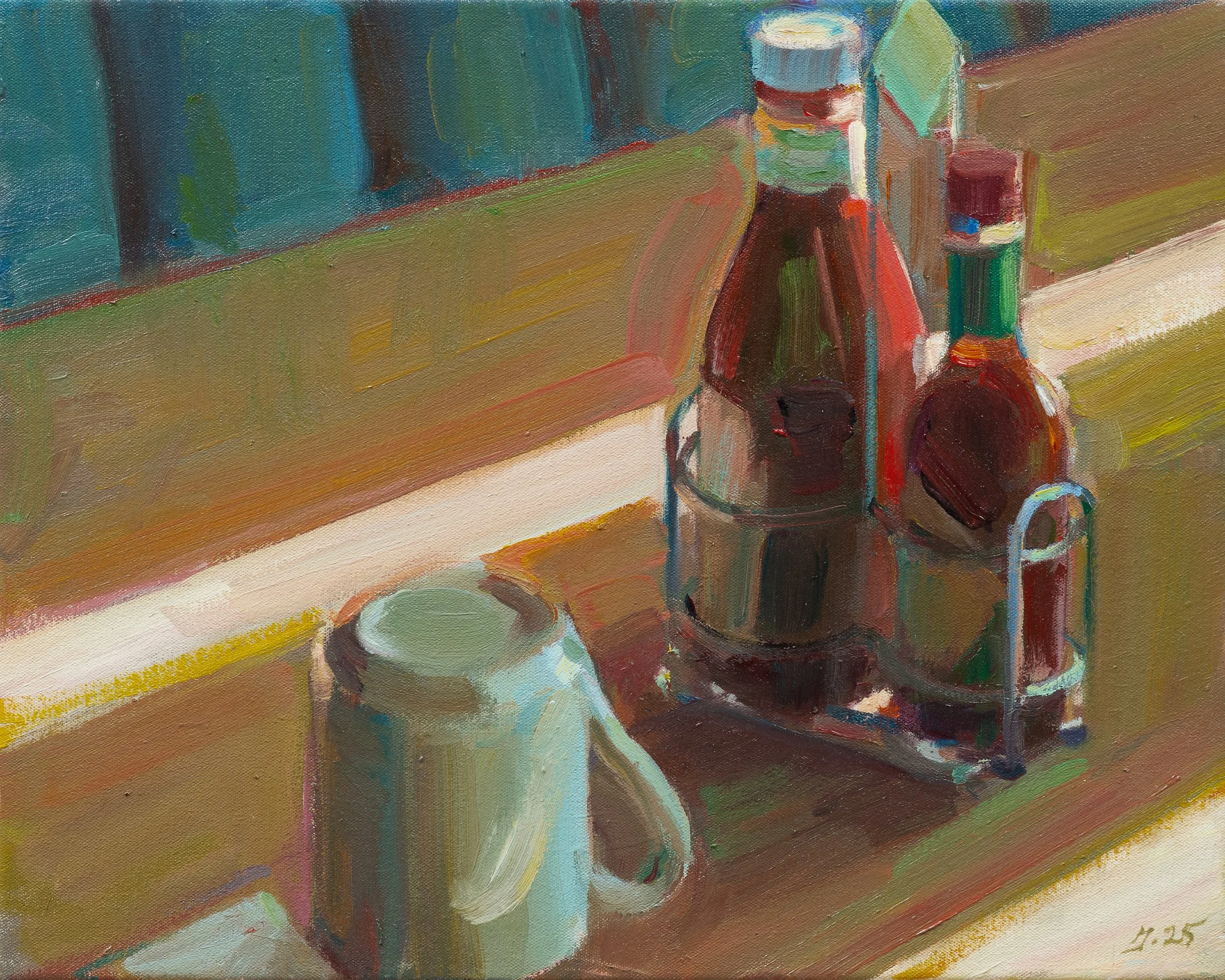 Boyd Gavin, Diner Booth, 2025 oil on canvas, 16 x 20 inches