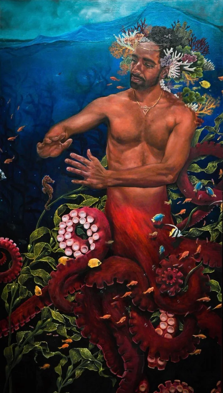 Laurelin Gilmore, Sound, 2022, Oil on board, 72 x 36 in