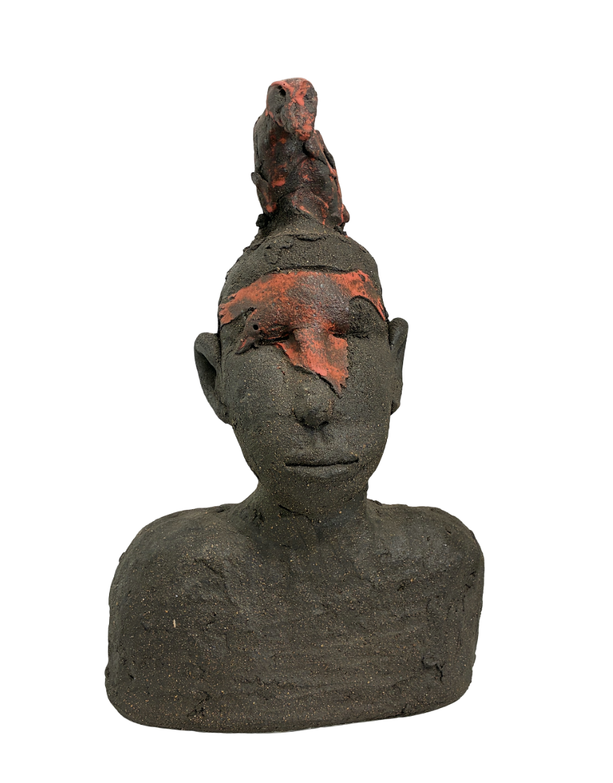 Susannah Israel, Red Bird, 2022, Ceramic, 15 x 7 x 5 in