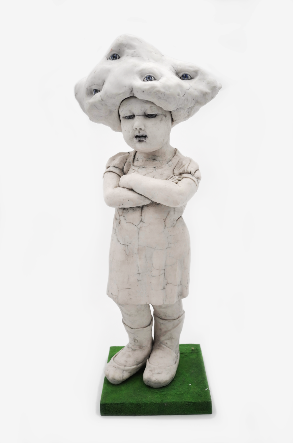 Margaret Keelan, Eyes in the Sky, 2024, Porcelain, mixed media, 30 x 6 x 6 in