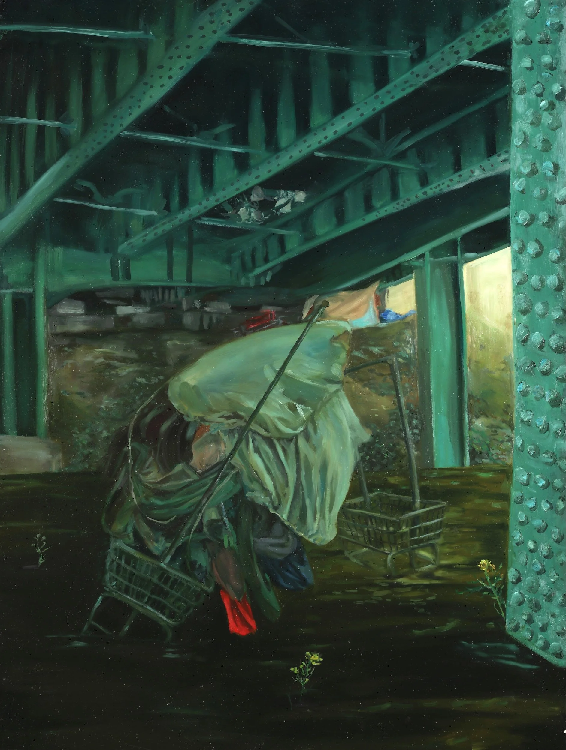 Deirdre White, Capricorn, 2023, oil on panel, 40 x 30 in