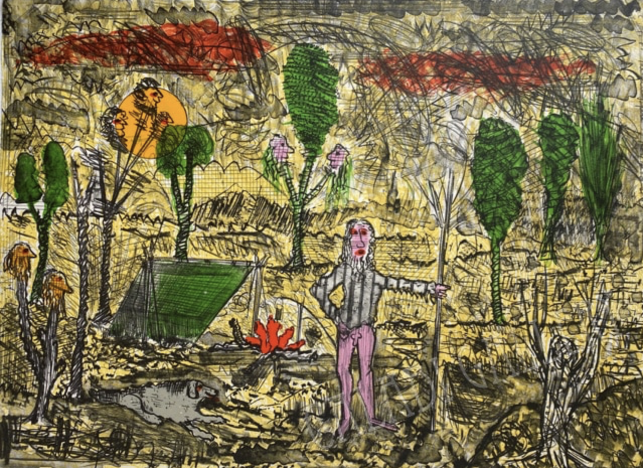 Roy De Forest, The Campfire, 2026, Lithograph, 22 x 30 in