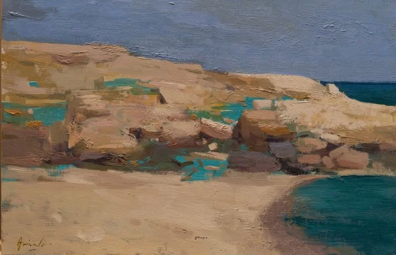 Jose Manuel Arevalo, Witnesses, 2025, oil on linen, 12 x 18 in