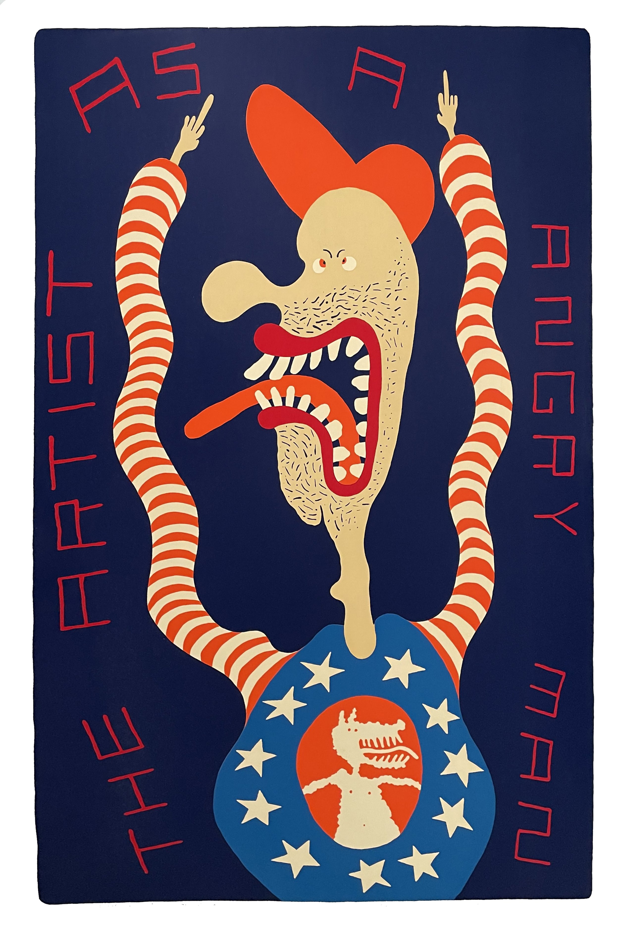 Mark Bulwinkle, The Angry Artist, 1974, enamel print, 60" x 40"