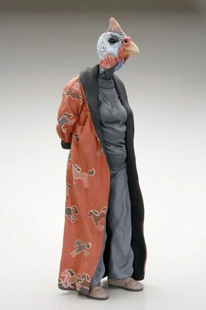 Alessandro Gallo, Wild Horses, 2014, clay, acrylic paint, steel, 20 x 7 x 7 in