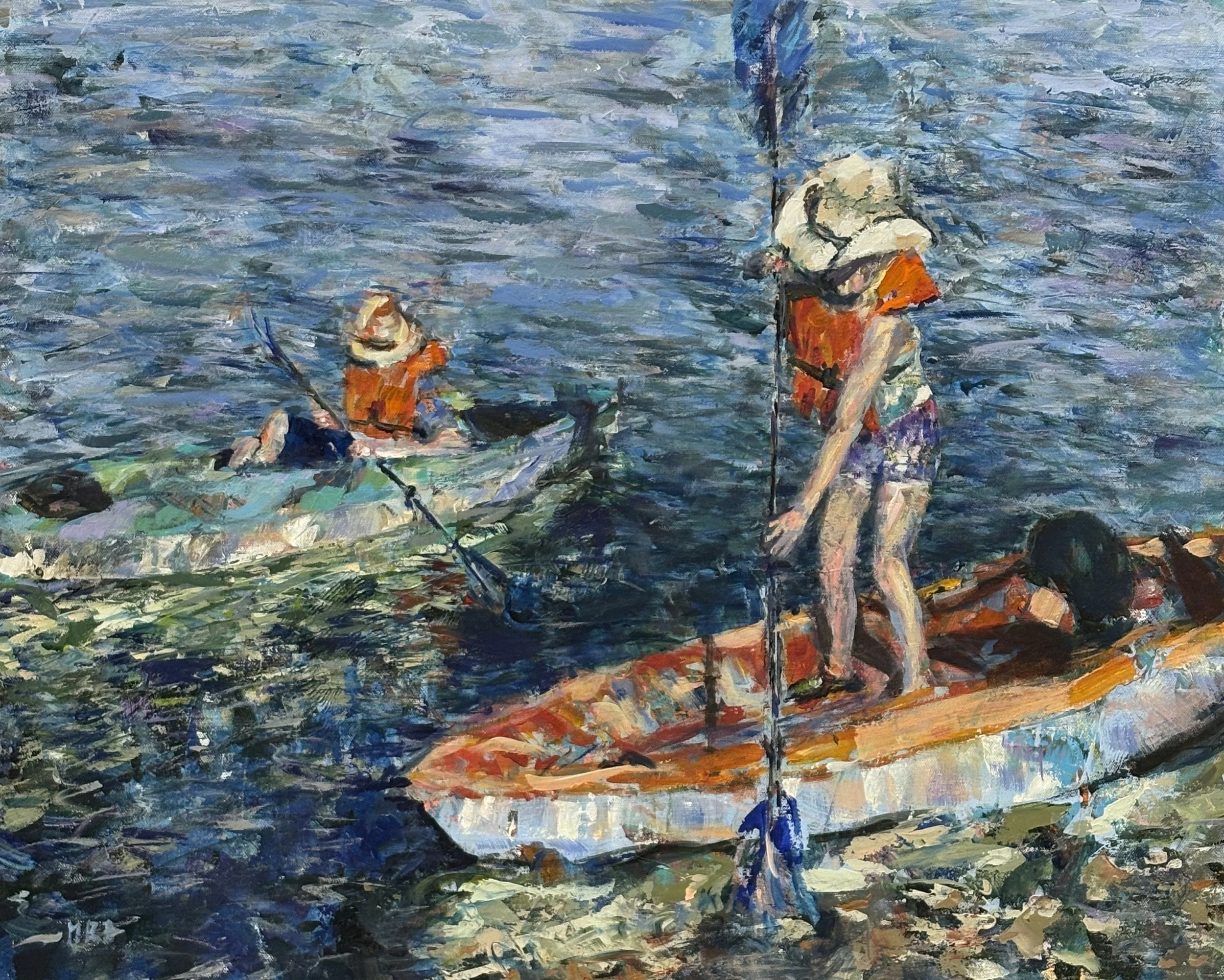 Magdalena Rozs-Johansson, Day at the Lake, 2025, Acrylic on canvas, 24 x 30 in