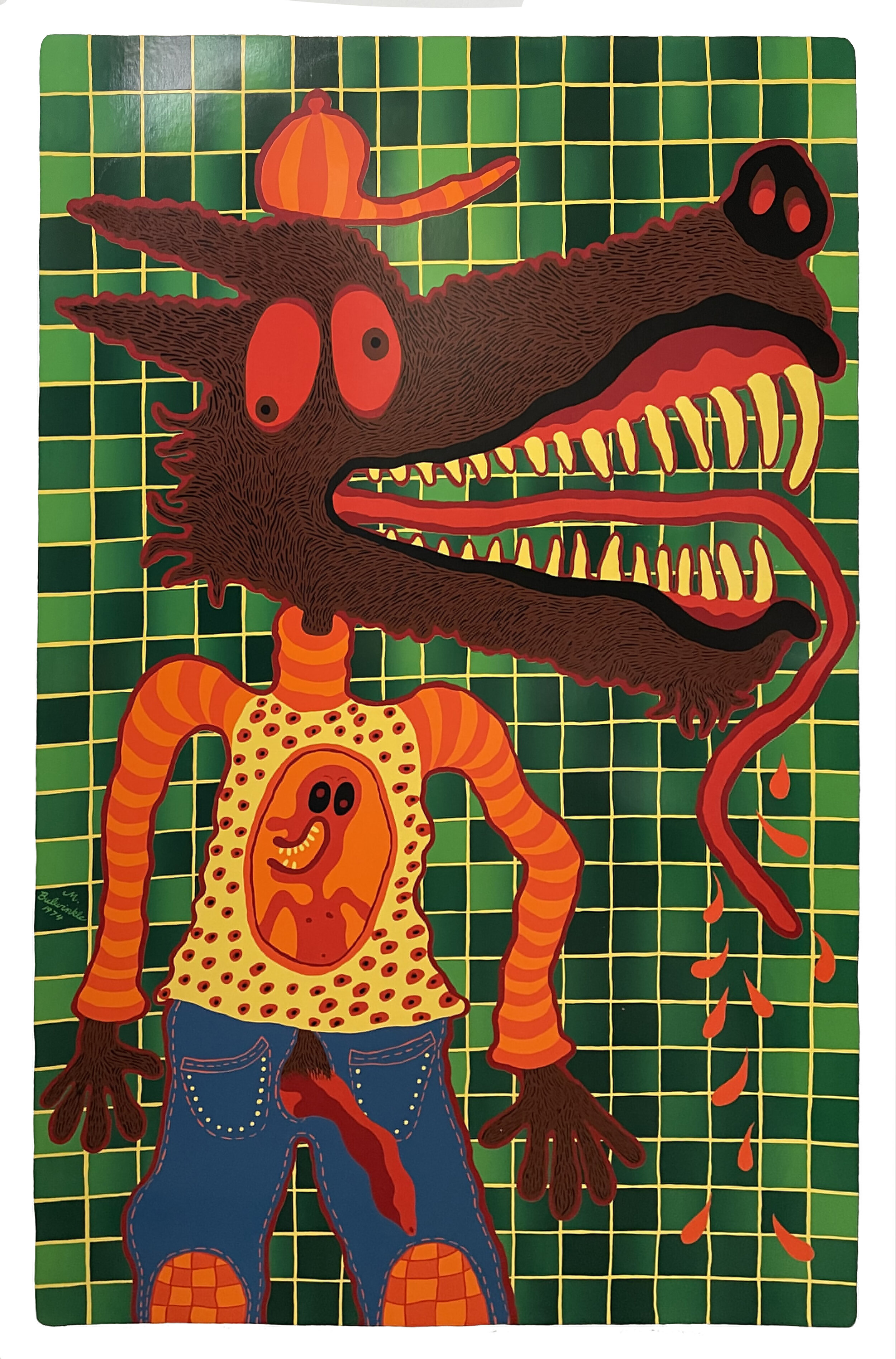 Mark Bulwinkle, Old Doggie, 1974, enamel print, 60" x 40"
