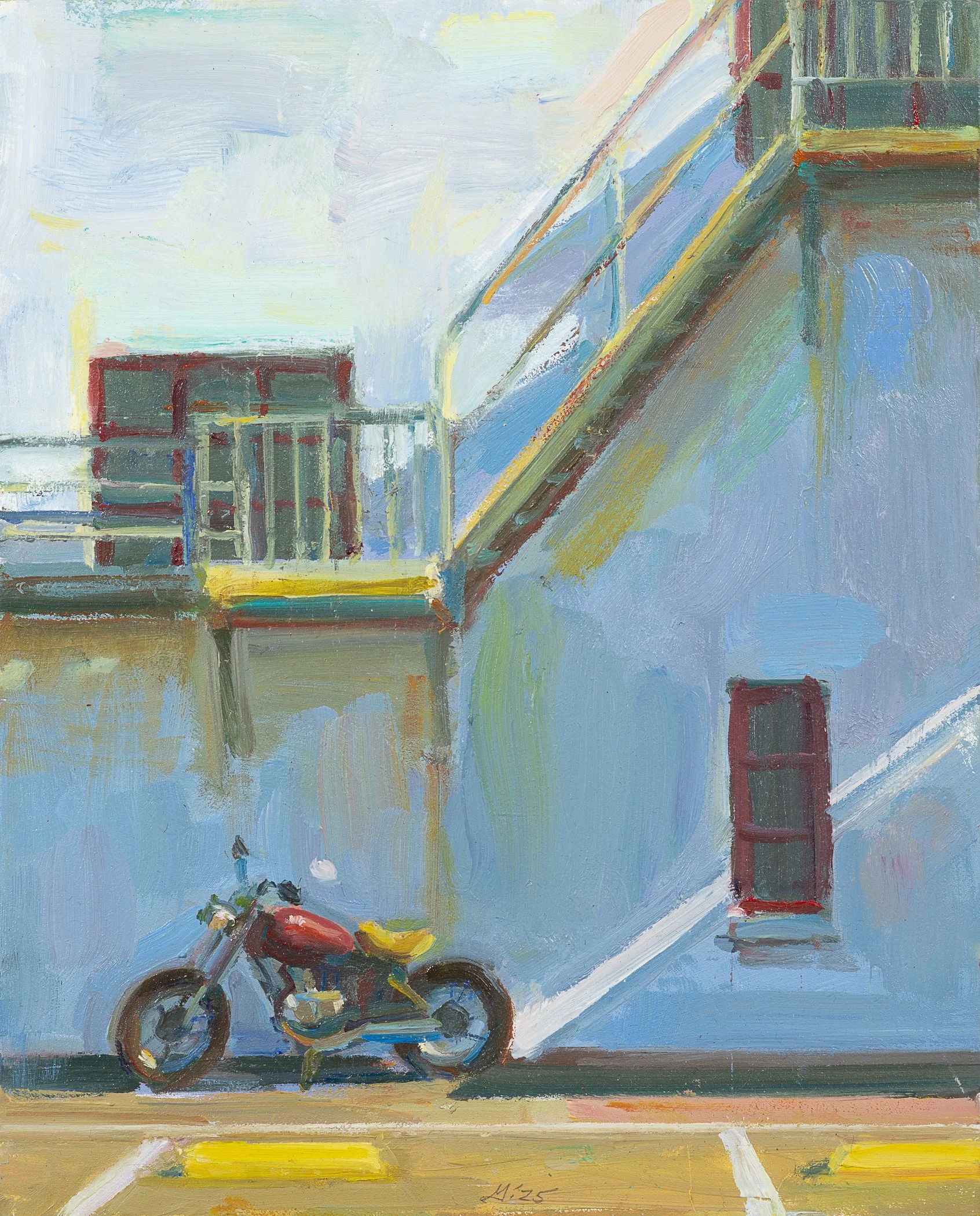 Boyd Gavin, Motorcycle, 2025, oil on canvas, 10 x 8 inches