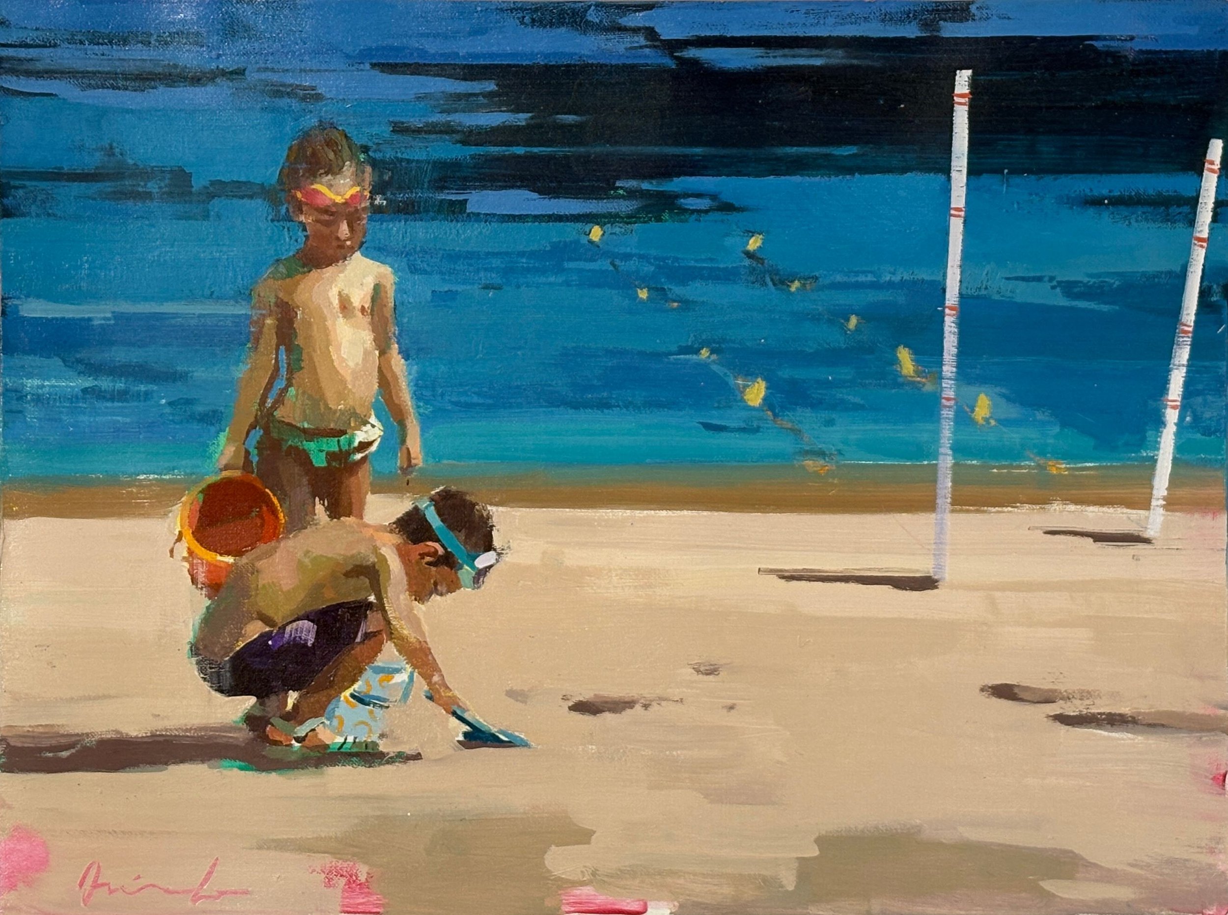 Jose Manuel Arevalo, Hunter's Plan, 2025, oil on linen, 12.5 x 12.5 in