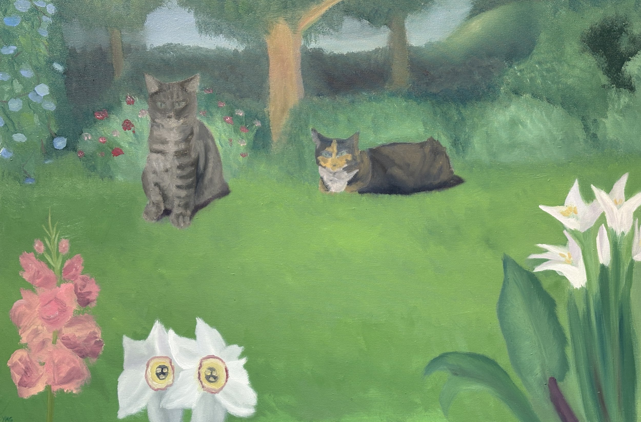 Yahir Mariles Guzman, Eden's Embrace III, 2025, Oil on Canvas, 30 x 40 in