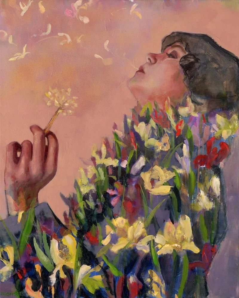 
Kati Thomson, Dandelion II, 2024, Acrylic and Oil on canvas, 24 x 30 in