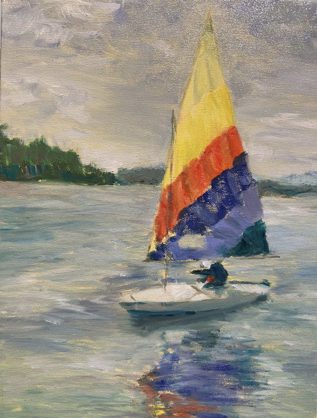 Magdalena Rozs-Johansson, San Fish, 2026, Oil on canvas, 16 x 12 in