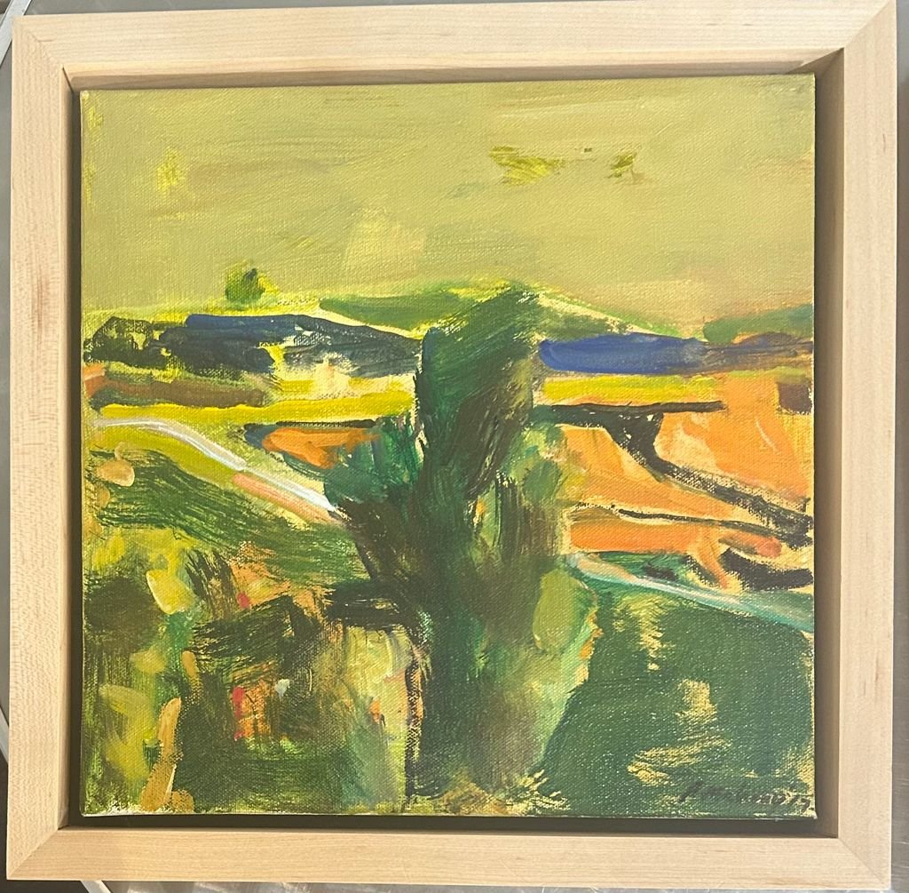 Pat Mahony, Delta Farm, 2017, oil on canvas, 8 x 8 in