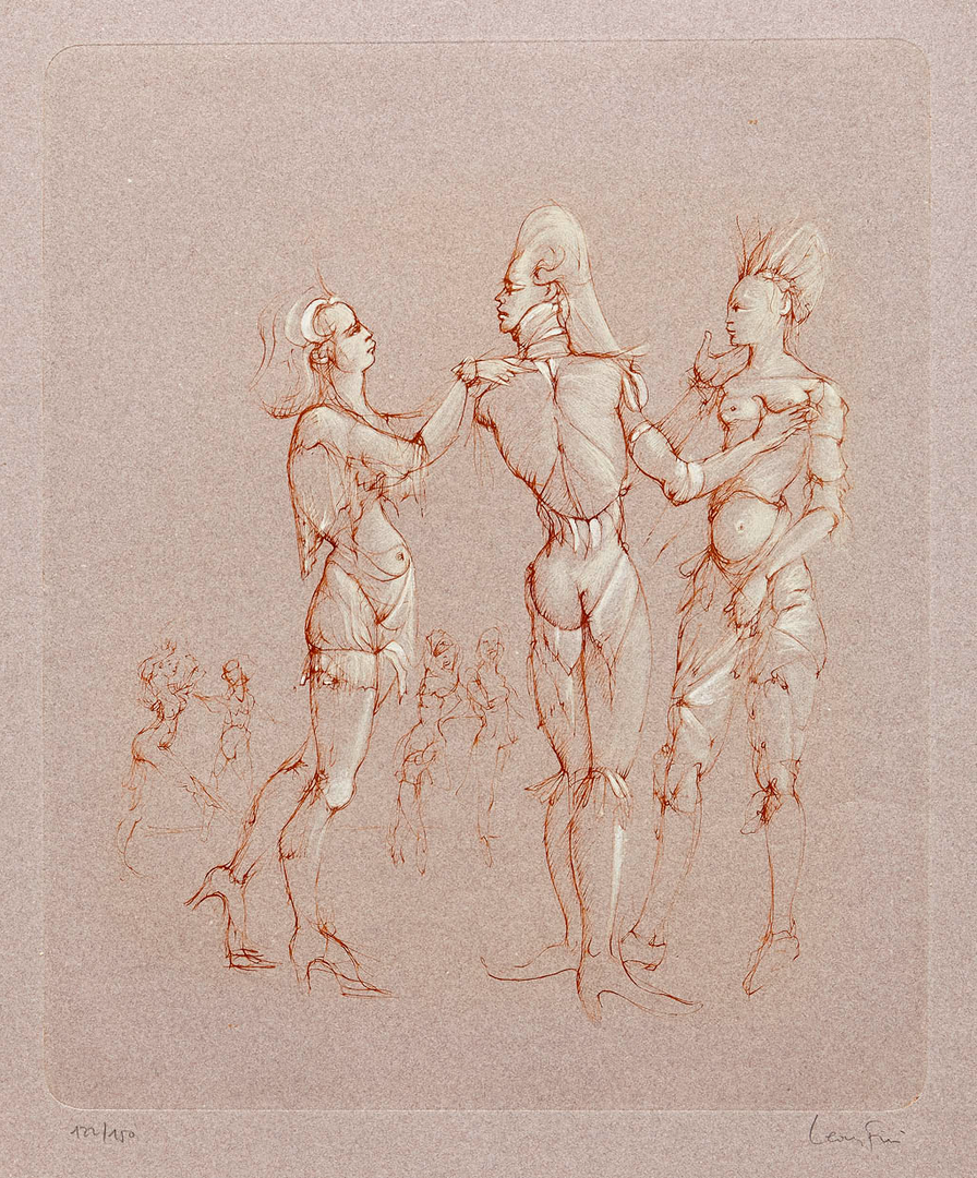Leonor Fini, L'invitation, 1990, Etching, 26.5" x 20.5"