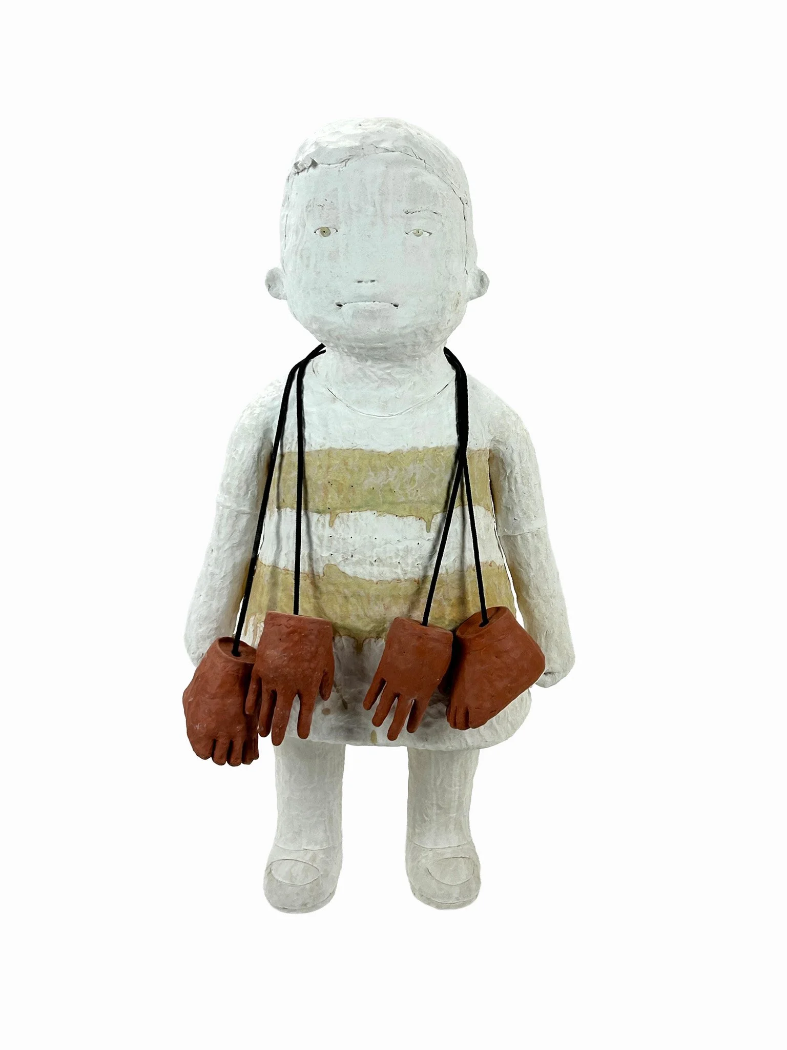 Kensuke Yamada, Trying to Do More 2, 2026, ceramic, glazes, cable, 40 x 18 x 12 in