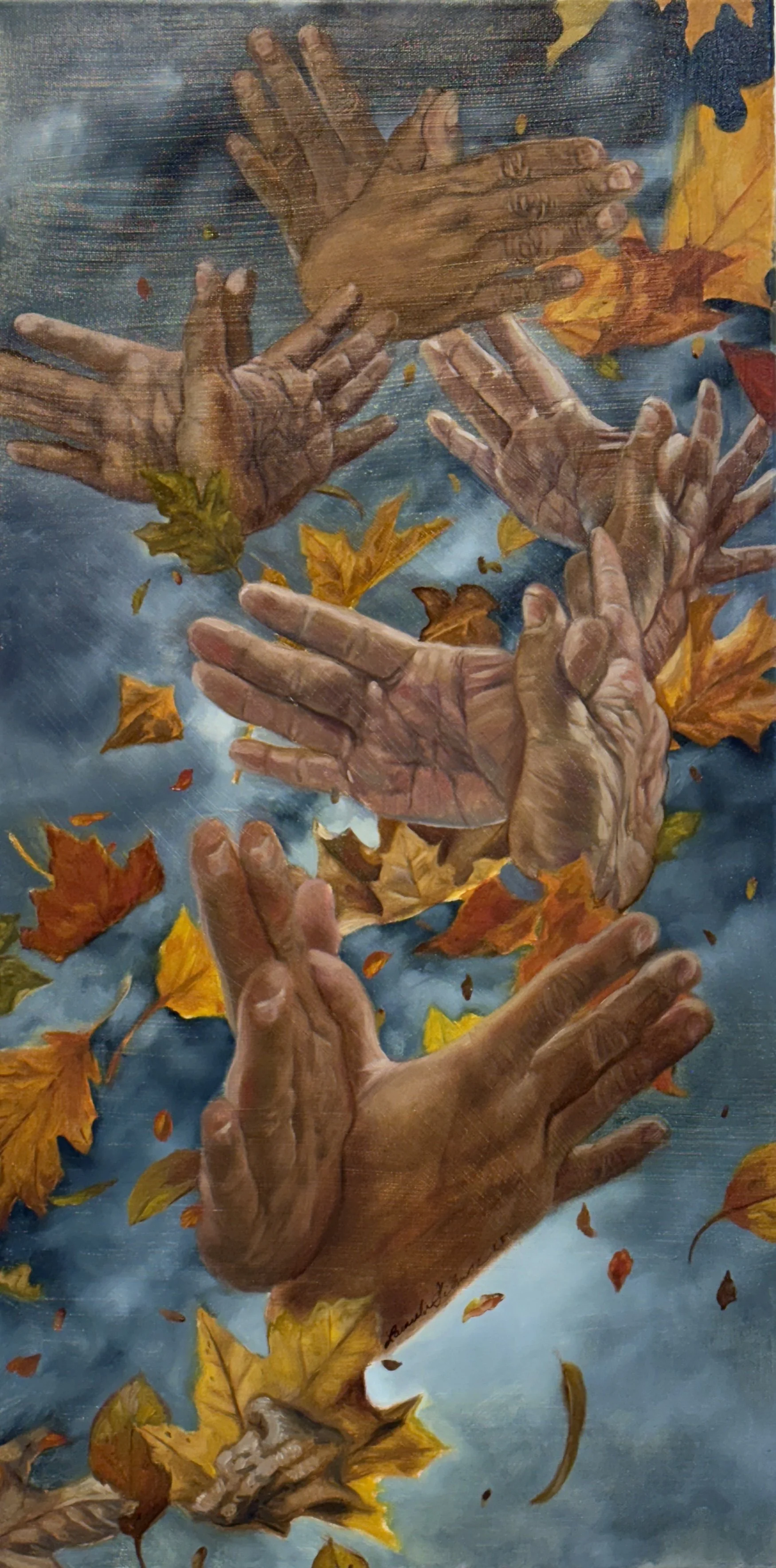 Laurelin Gilmore, Make Like a Tree, 2025, oil on canvas, 30 x 15 in