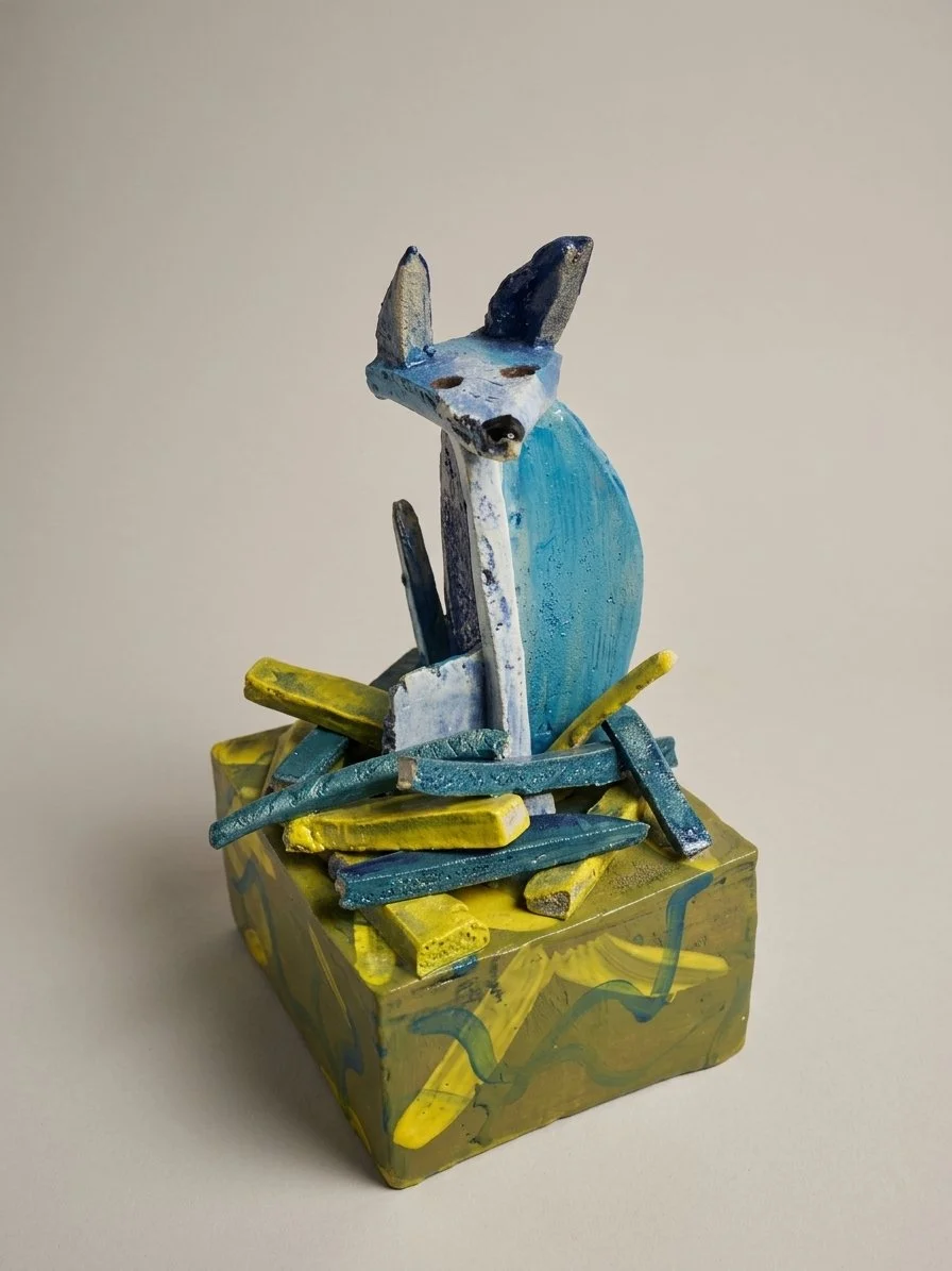Rene Martucci, Scraps, 2026, ceramic and glazes, 11 x 7 x 6 in