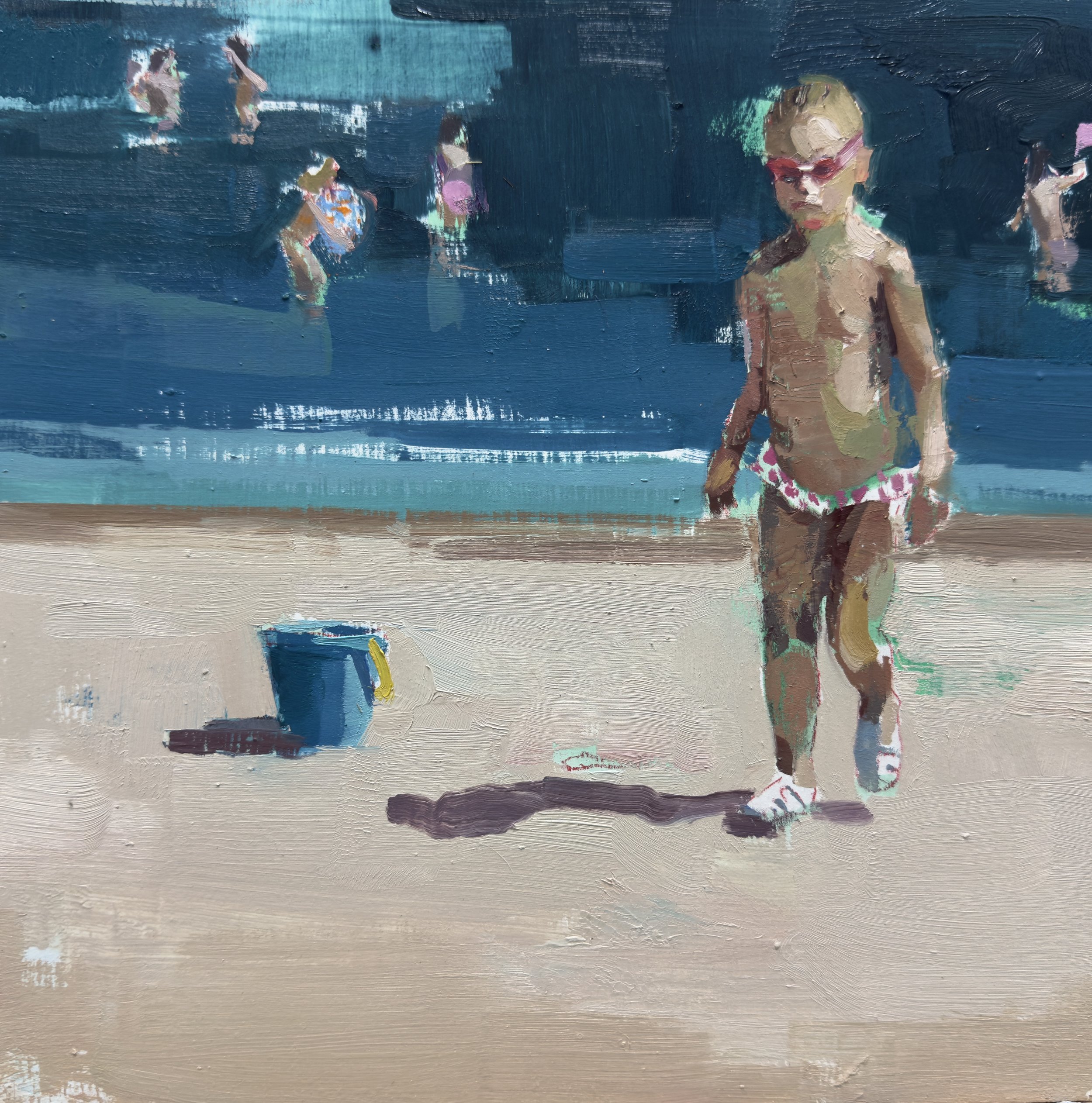 Jose Manuel Arevalo, Hunter Ahead II, 2025, oil on panel, 11.5 x 11.5 in