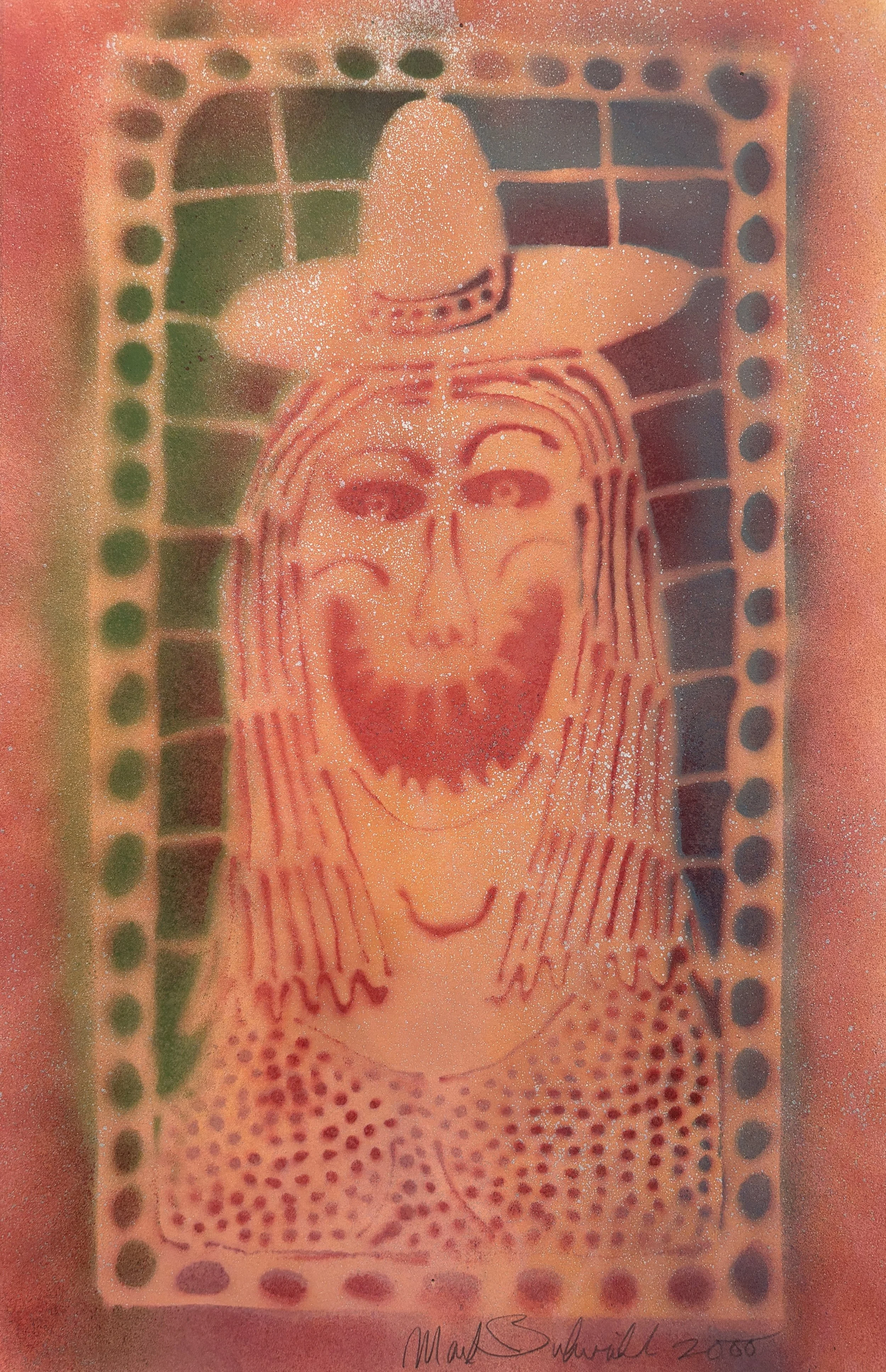 Mark Bulwinkle, Big Mouth, 2000, Hand-stenciled print, 19.75 x 13.25 in