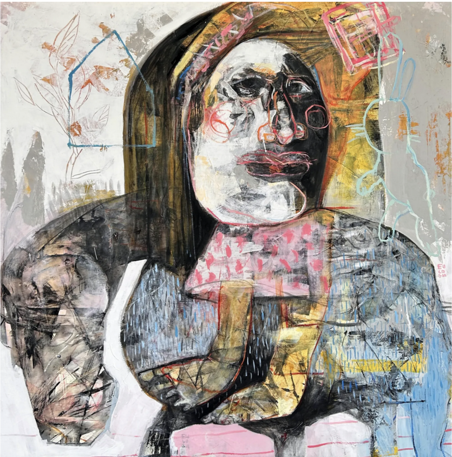 Eulogia Merle, Horse Woman, 2023, Oil on canvas, 39 x 39 in