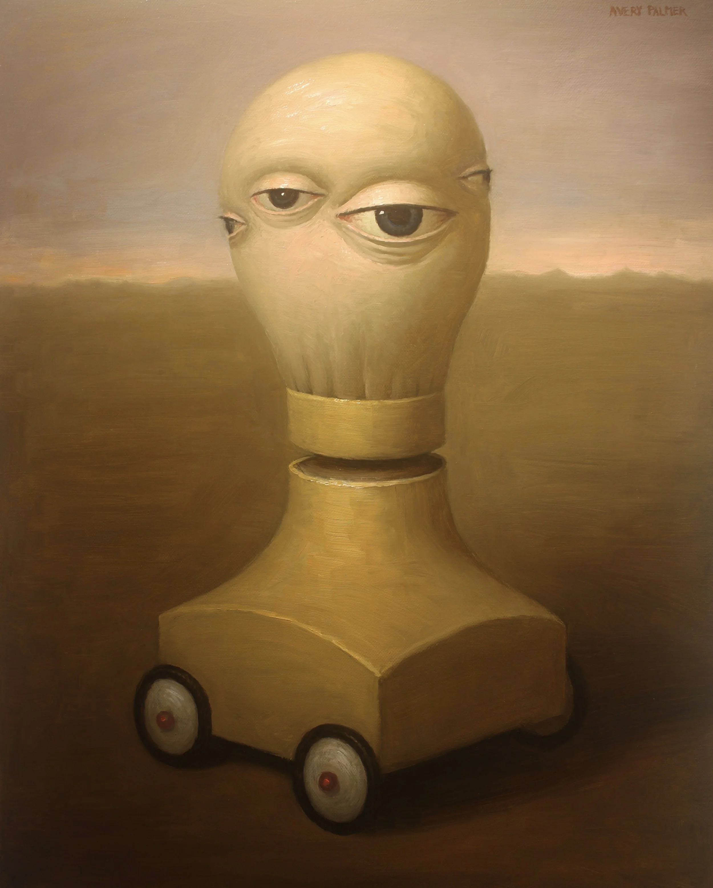 Avery Palmer, Aberrant Observer, 2025, oil on canvas, 20 x 16 in