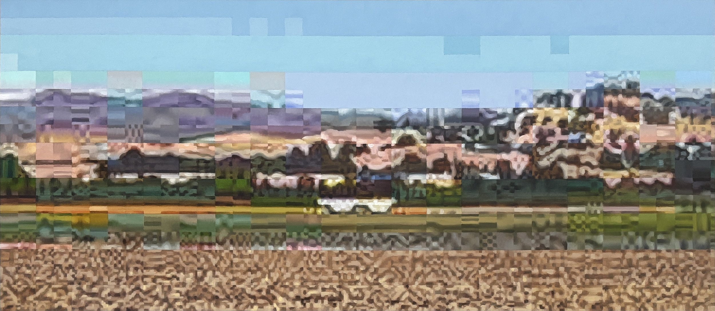 Adam Forfang, Color Fields, 2026, Oil on panel, 17.5 x 40.25 in