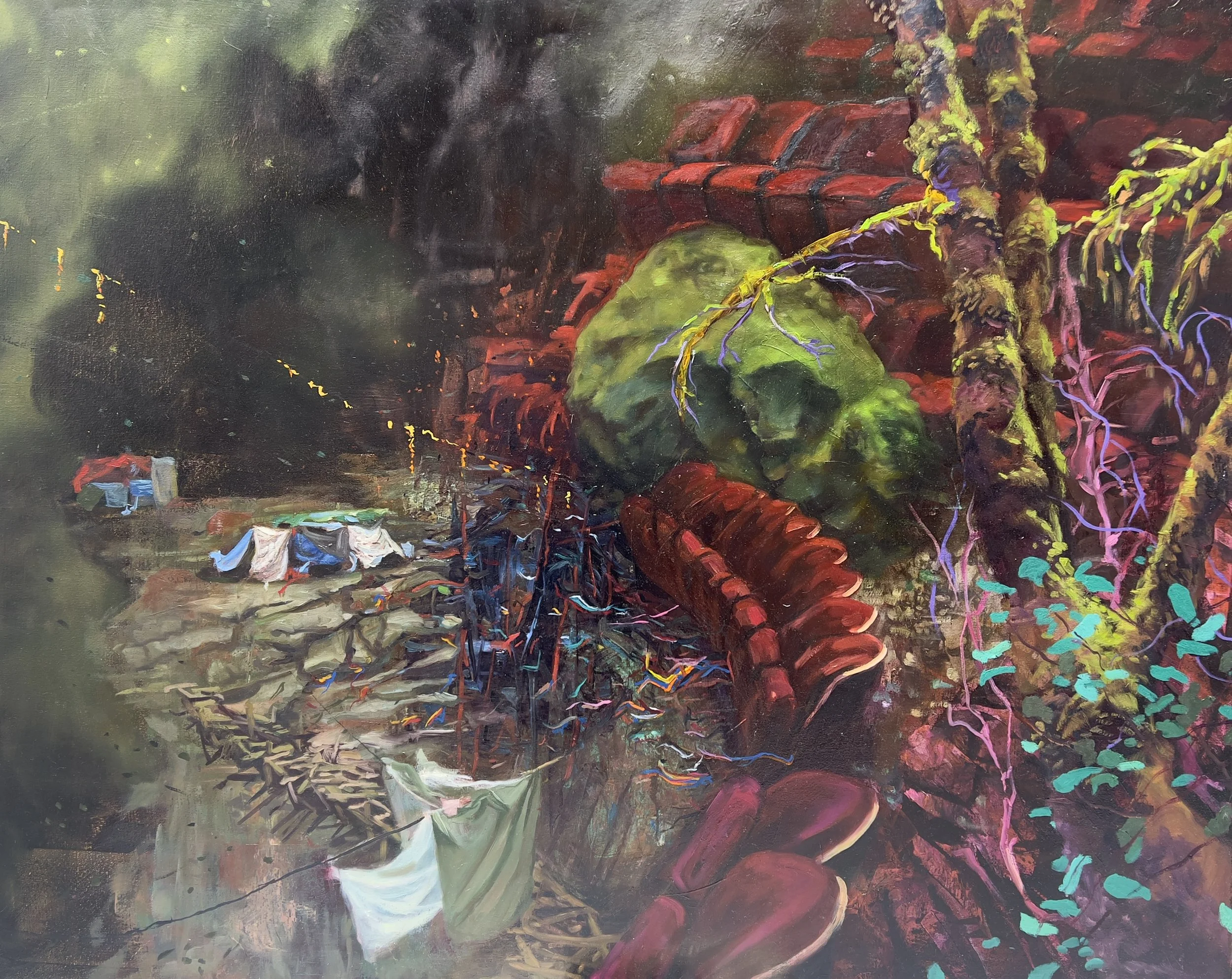 Deirdre White, We Skipped the Light Fandango,  2025, oil on canvas, 32 x 40 in
