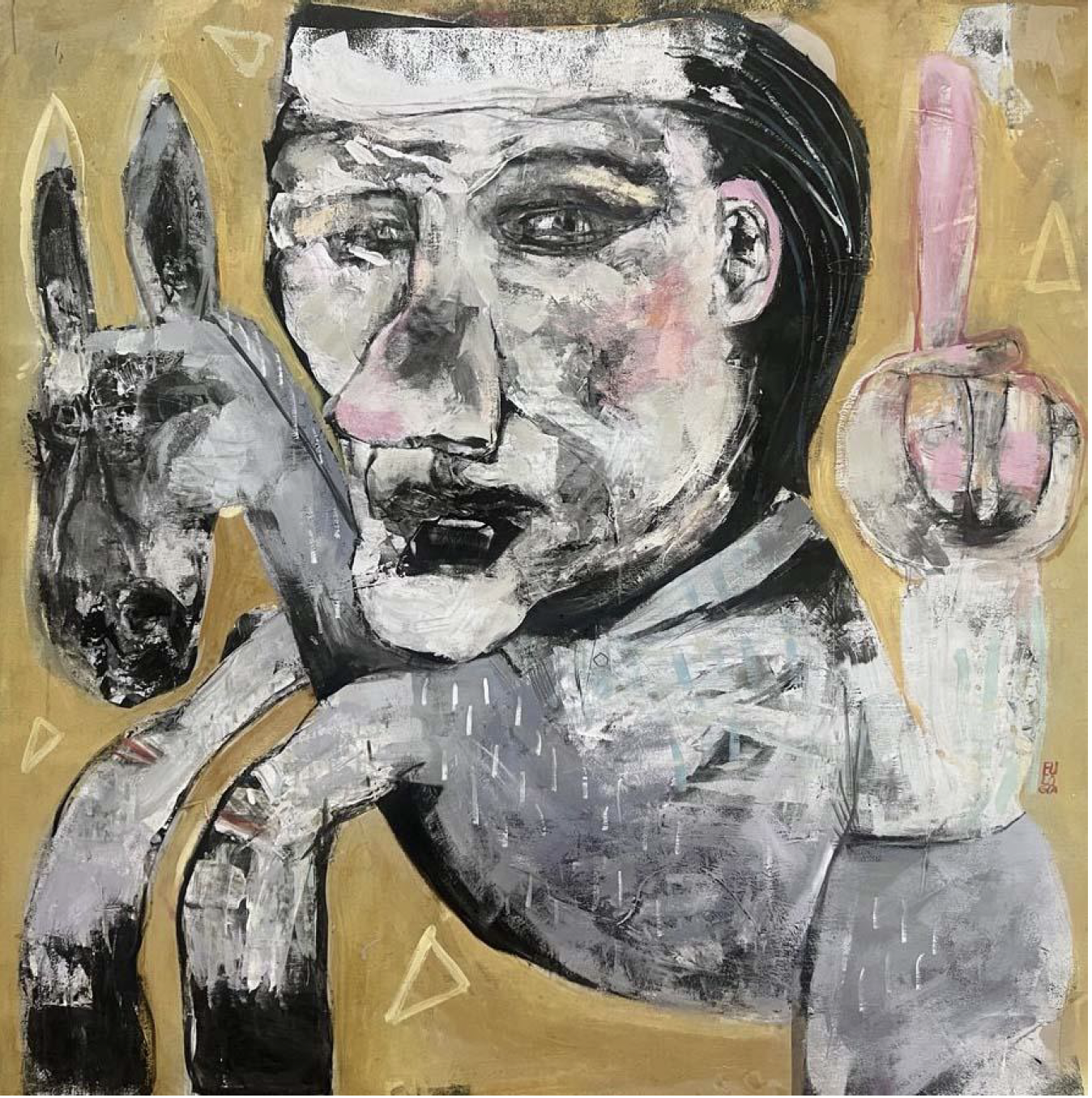 Eulogia Merle, Horse Man, 2025, Oil on canvas, 39 x 39 in