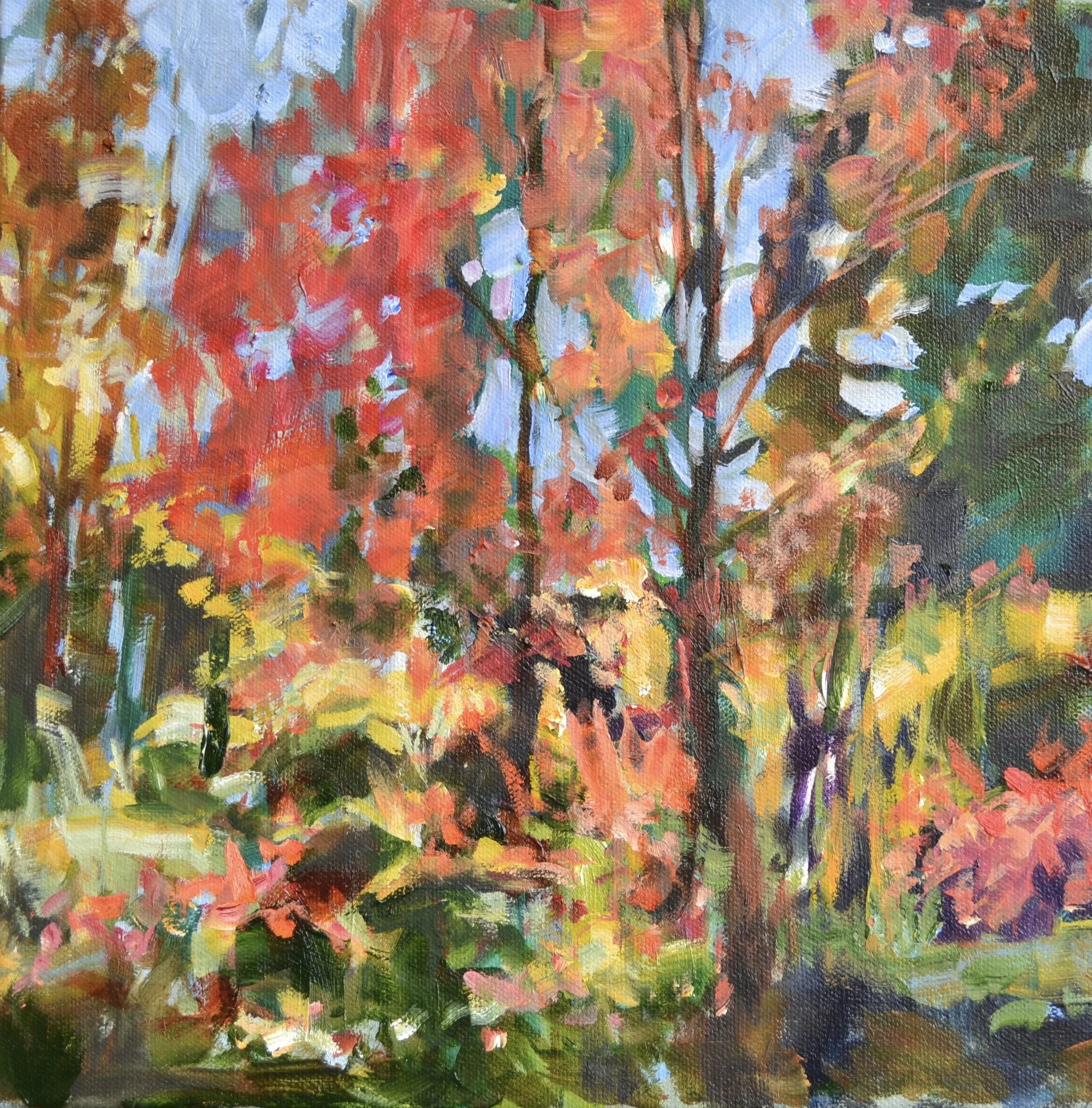 Pat Mahony, Peek at Fall, 2025, Oil on canvas, 30 x 30 in