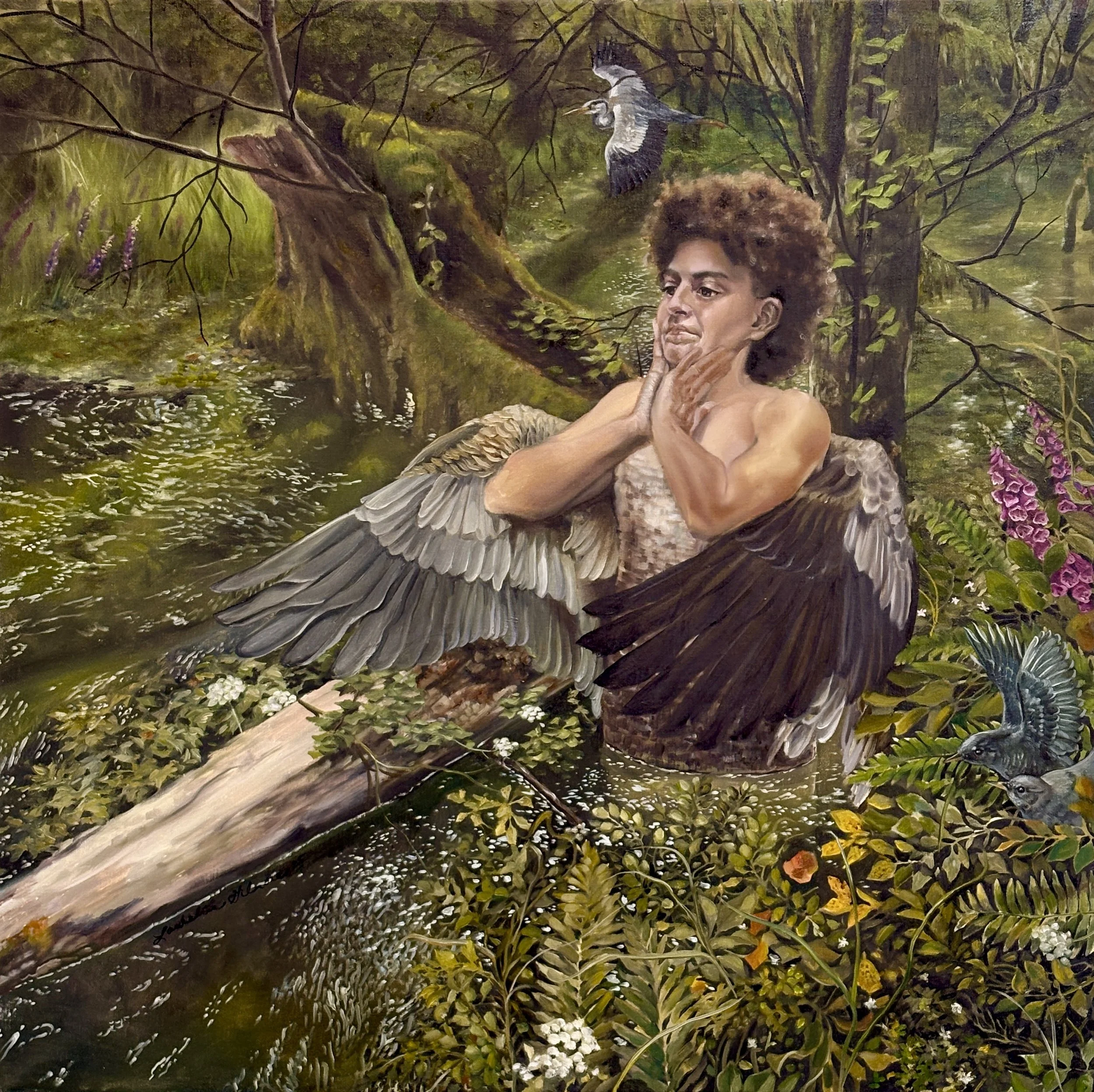 Laurelin Gilmore, Dip, 2025, oil on canvas, 36 x 36 in