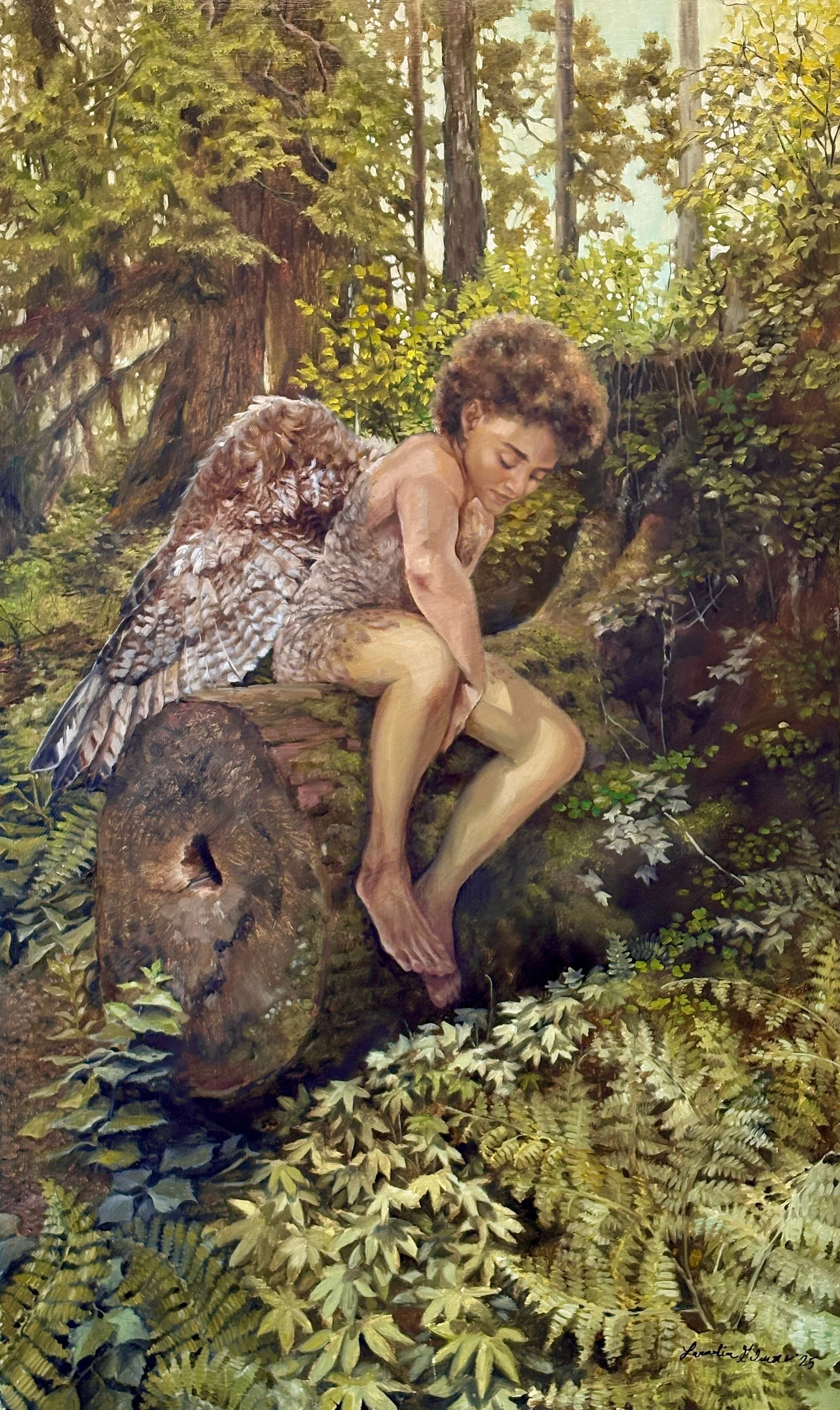 Laurelin Gilmore, Regrown, 2025, oil on board, 40 x 24 in