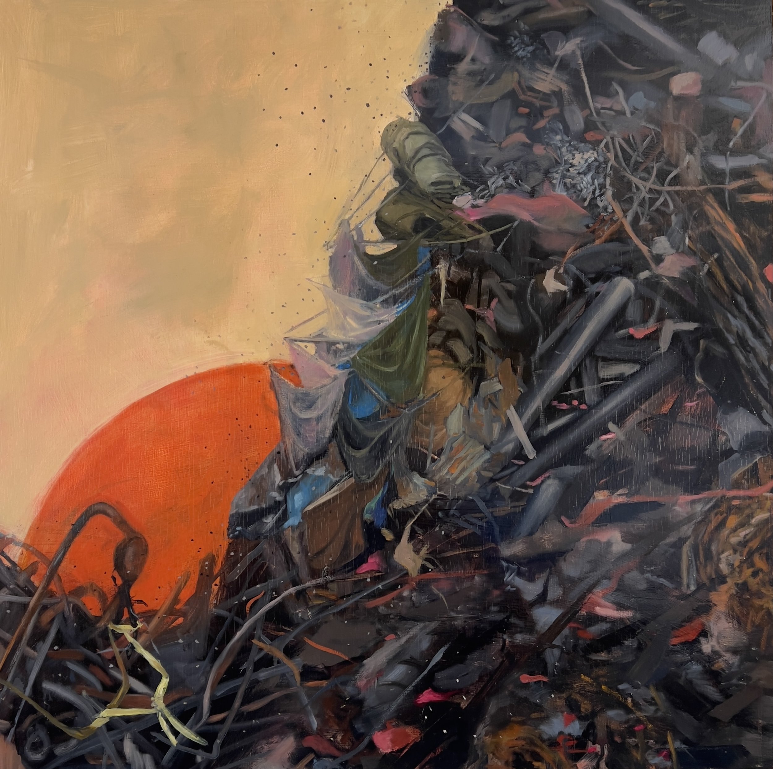 Deirdre White, Black Butterfly, 2020 oil on panel, 30 x 30 in