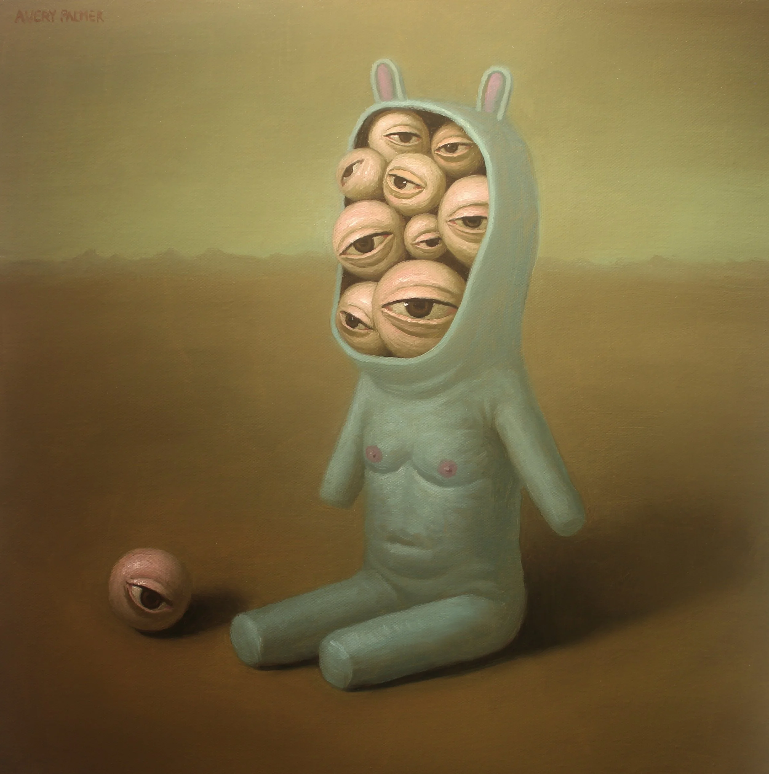 Avery Palmer, Confused Viewer, 2025, oil on canvas, 16 x 16