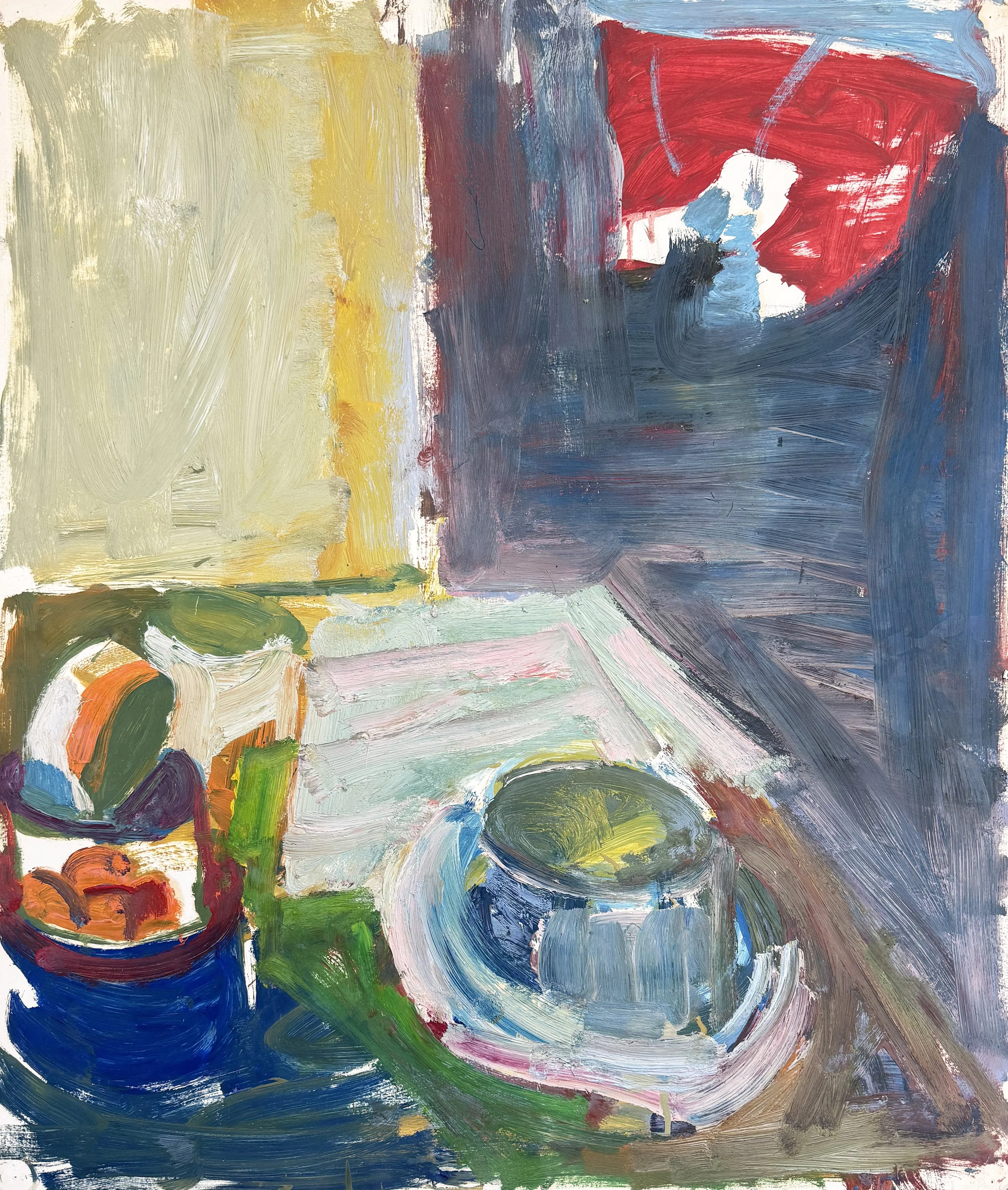 Bruce McGaw, Kitchen Table, 1958, oil on paper, 25.75 x 22 inches