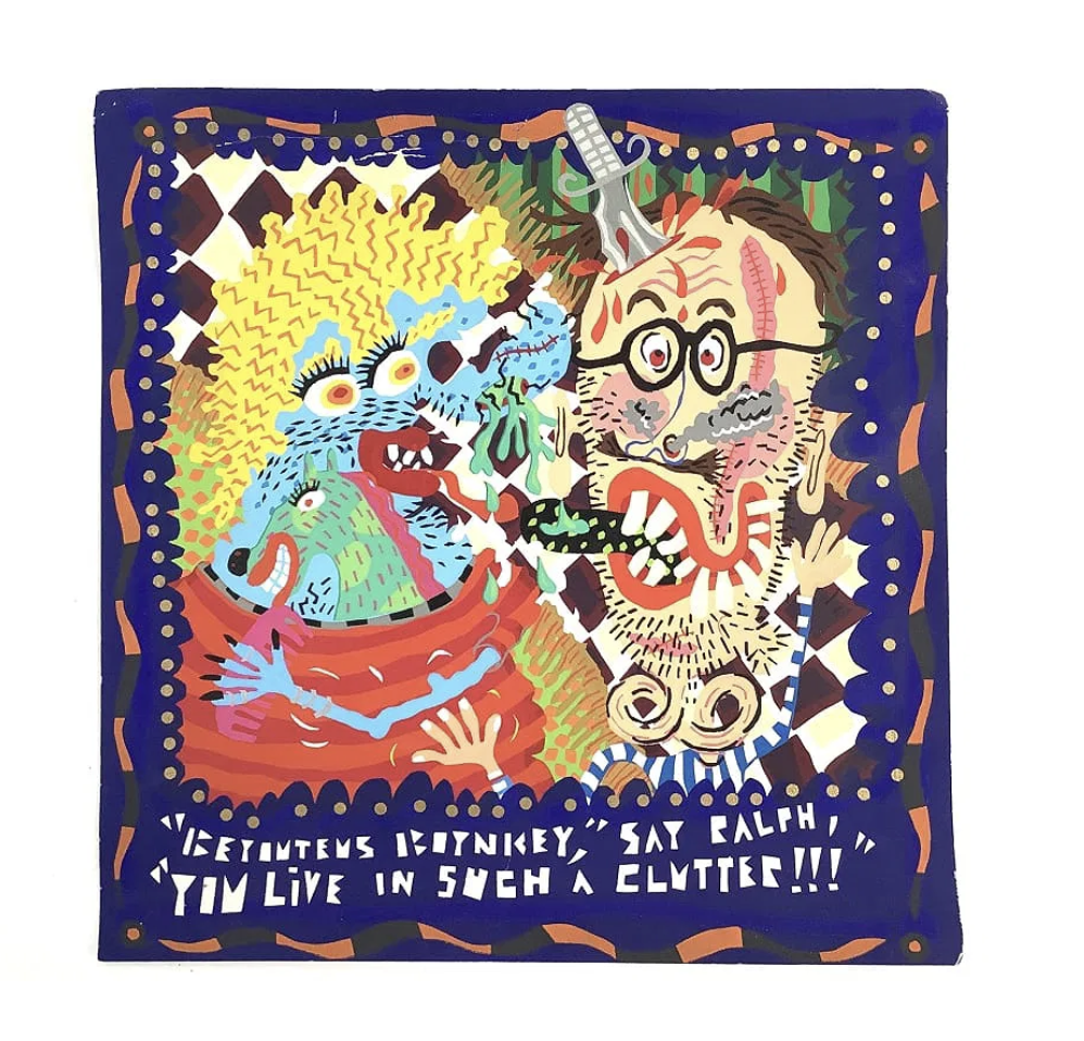 Mark Bulwinkle, Beauteous Boinkee, c. 1975, Silkscreen with poster ink and newsprint handcut stencils, 8.725 x 8.75 in