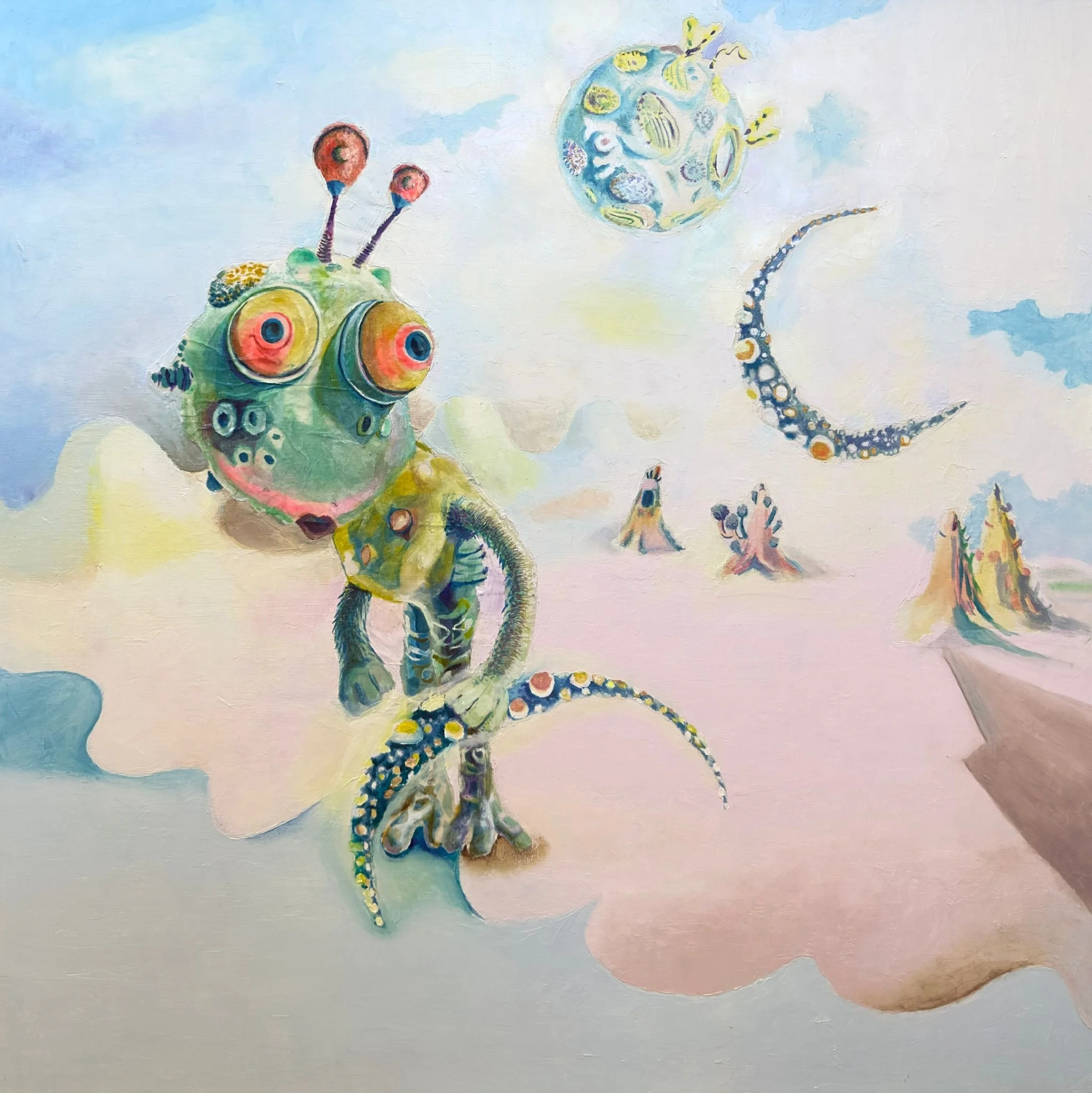 Seongmin Yoo, Moon Hunter, 2024, Mixed Media, 24 x 24 in