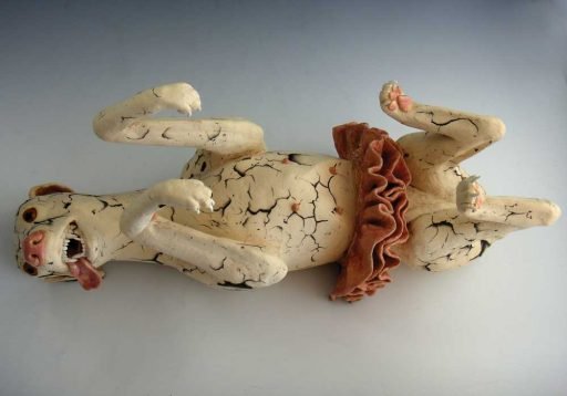 AMBER AGUIRRE: “No Shame” | porcelain, stains, glazes | 2012