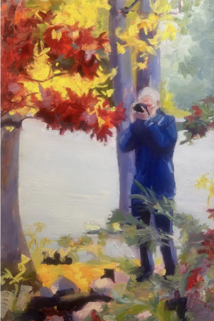 Magdalena Rozs-Johansson, The Photographer, 2026, Oil on canvas, 36 x 24 in