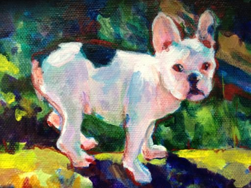 VICTORIA SMITH: Fabulous Frenchie | 4″ x 6″ | acrylic on oil | 2011