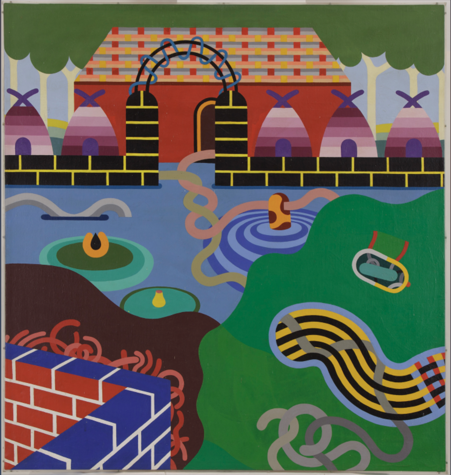 Harold Schlotzhauer, Putah Creek, 1968, Oil on canvas, 36 x 34.5 in