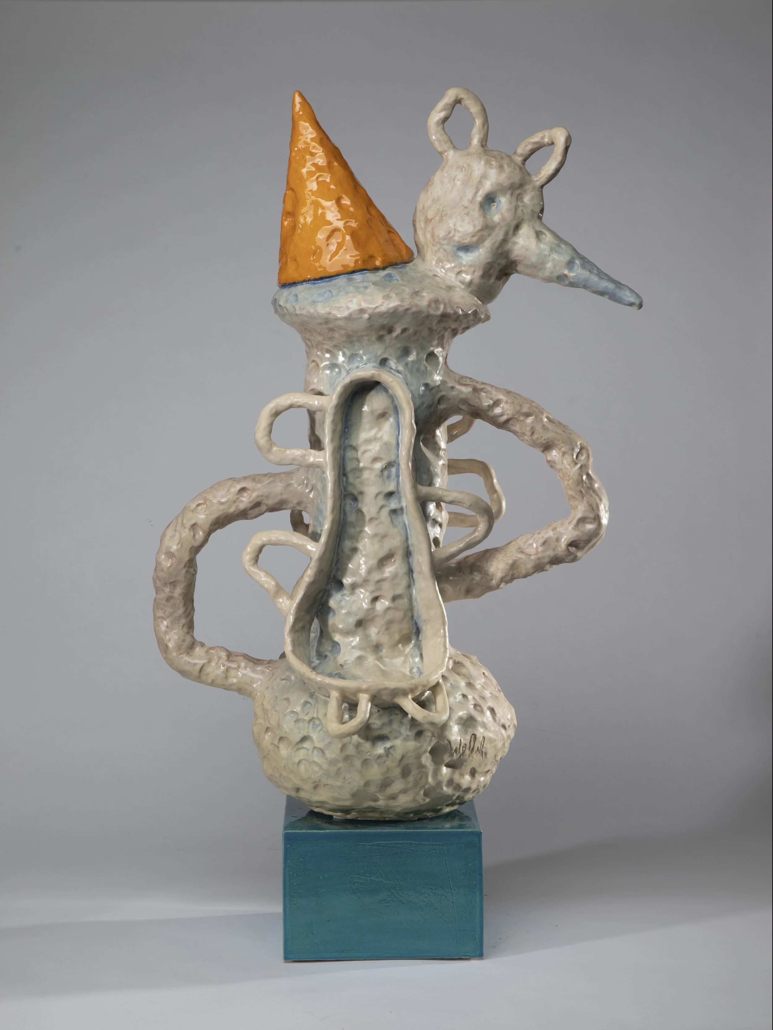 Stan Welsh, Trickster, 2026, Clay and glaze, 42 x 24 x 15 in