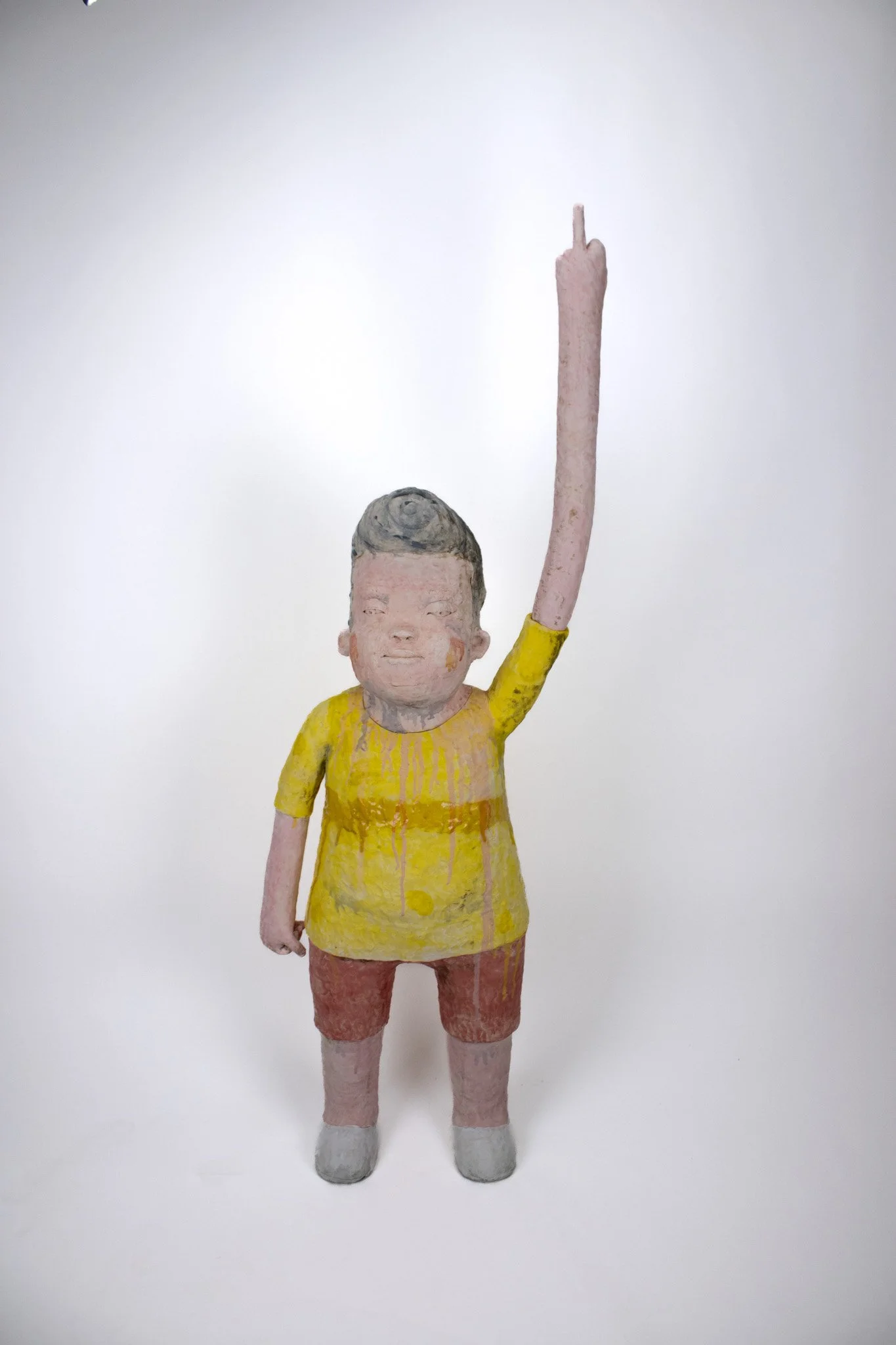 Kensuke Yamada, Fuck You Bye Bye, 2026, ceramic, 56.5 x 17 x 9 in